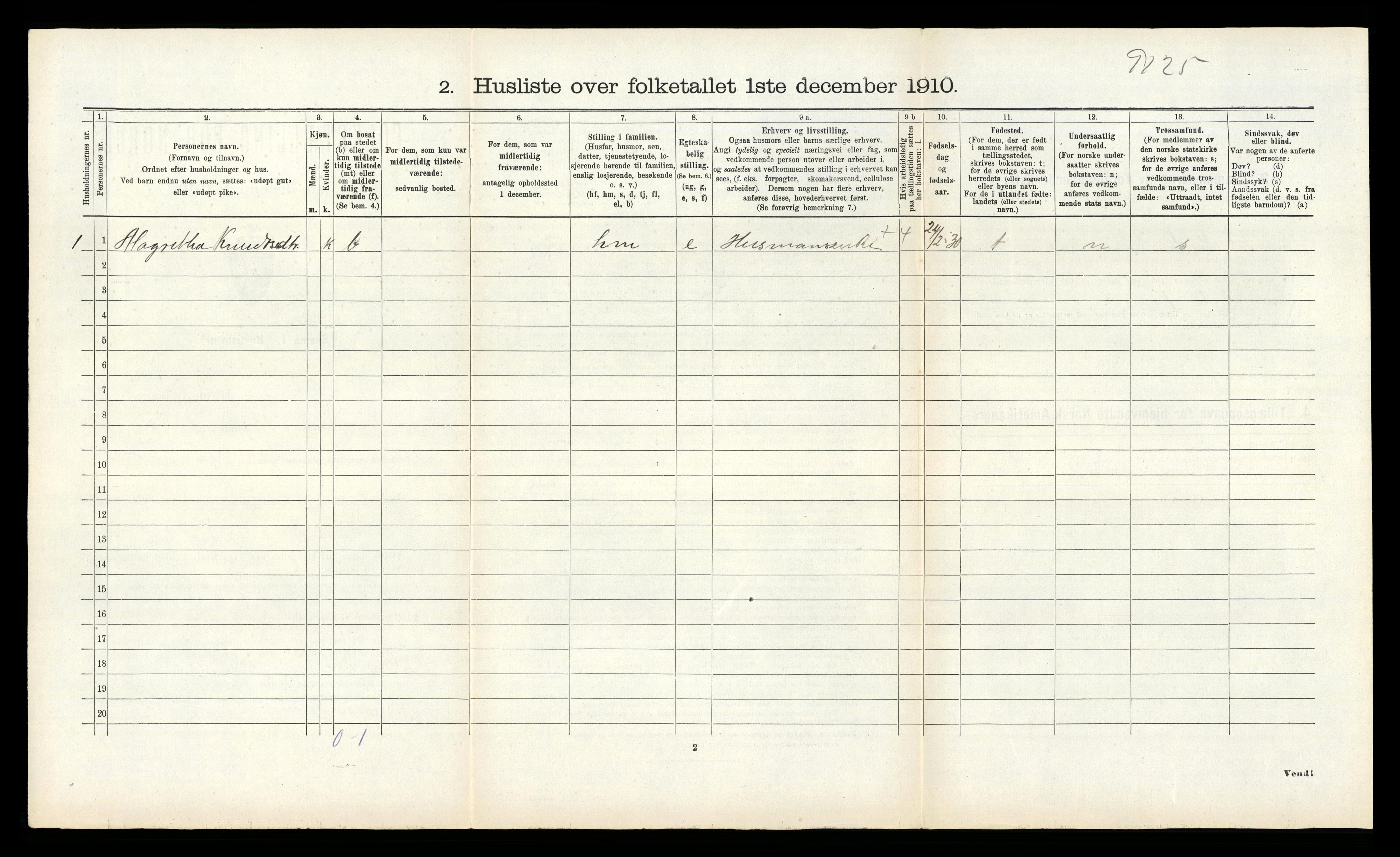 RA, 1910 census for Lærdal, 1910, p. 233