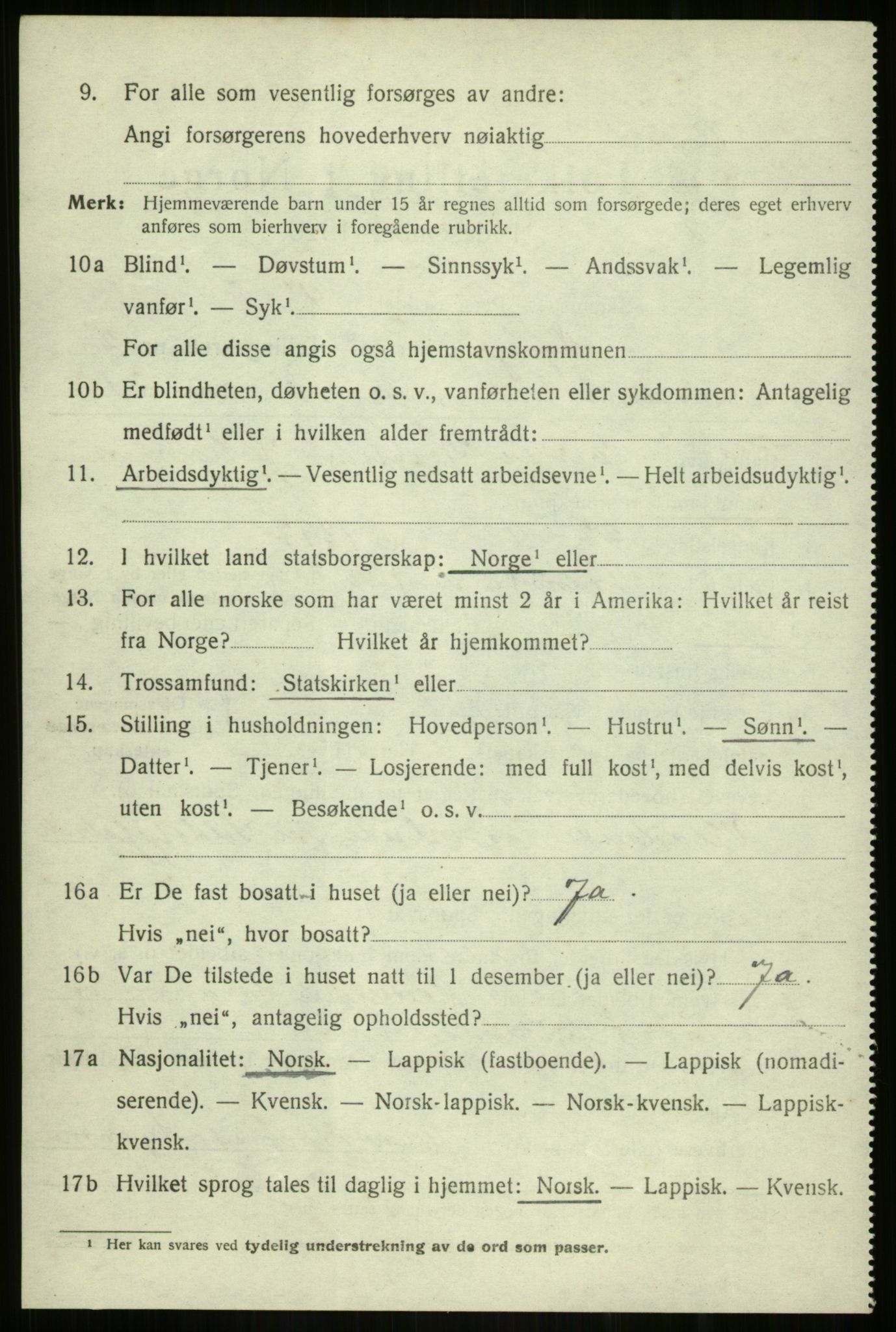 SATØ, 1920 census for Dyrøy, 1920, p. 1280