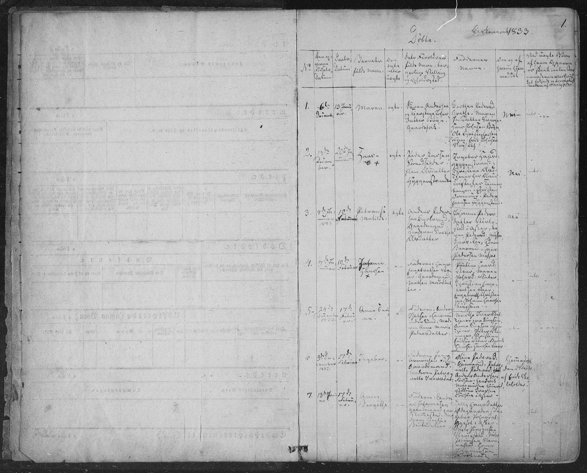 Røyken kirkebøker, SAKO/A-241/F/Fa/L0005: Parish register (official) no. 5, 1833-1856, p. 1