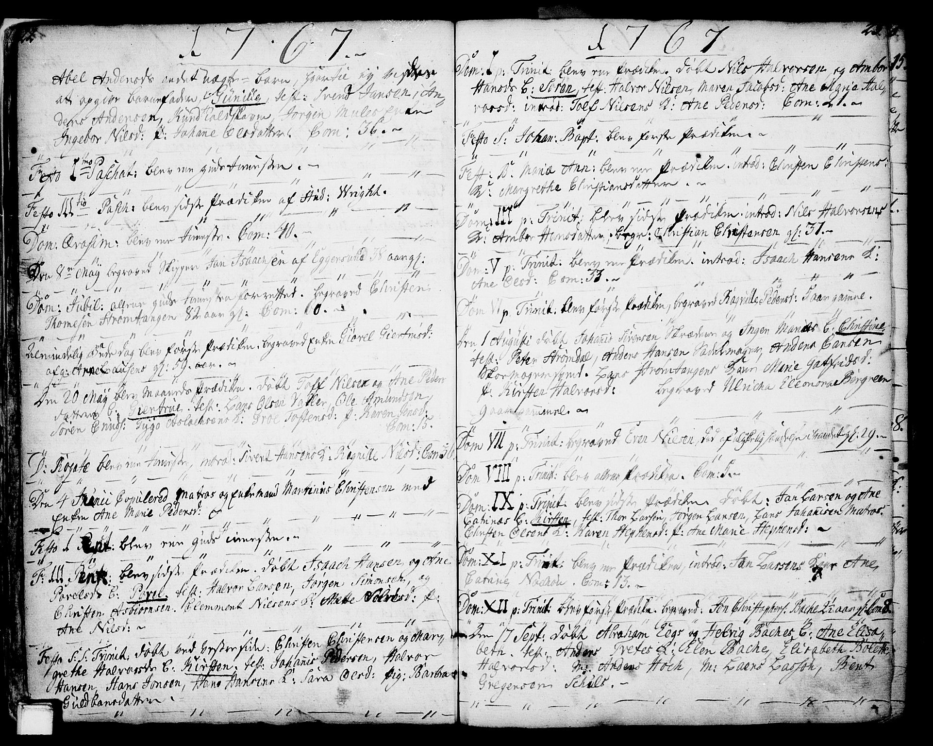 Porsgrunn kirkebøker , AV/SAKO-A-104/F/Fa/L0002: Parish register (official) no. 2, 1764-1814, p. 22-23