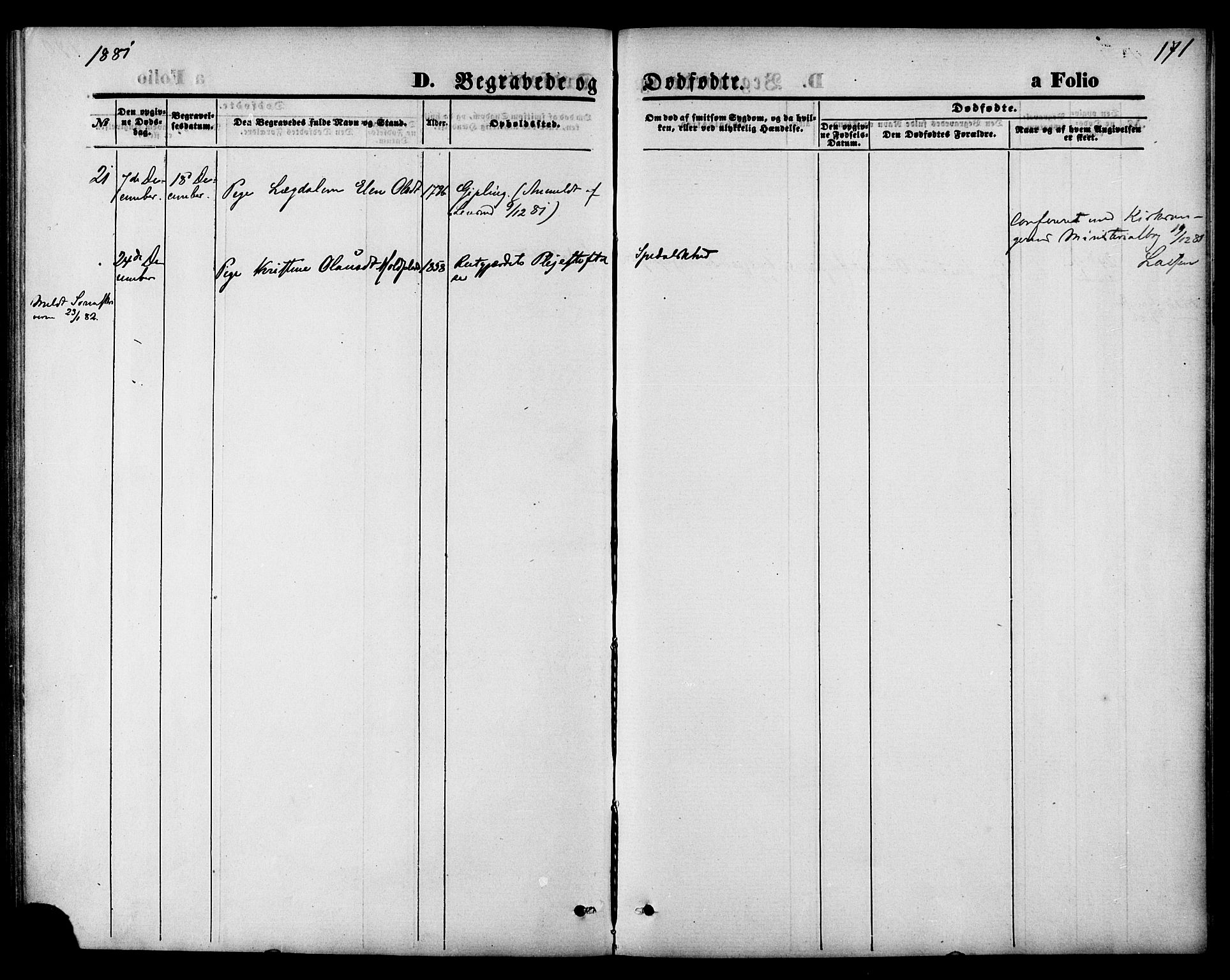 Ministerialprotokoller, klokkerbøker og fødselsregistre - Nord-Trøndelag, AV/SAT-A-1458/744/L0419: Parish register (official) no. 744A03, 1867-1881, p. 171