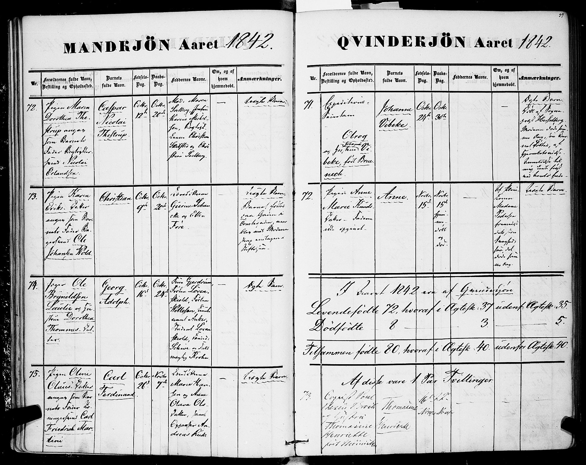 Rikshospitalet prestekontor Kirkebøker, AV/SAO-A-10309b/F/L0003: Parish register (official) no. 3, 1841-1853, p. 39