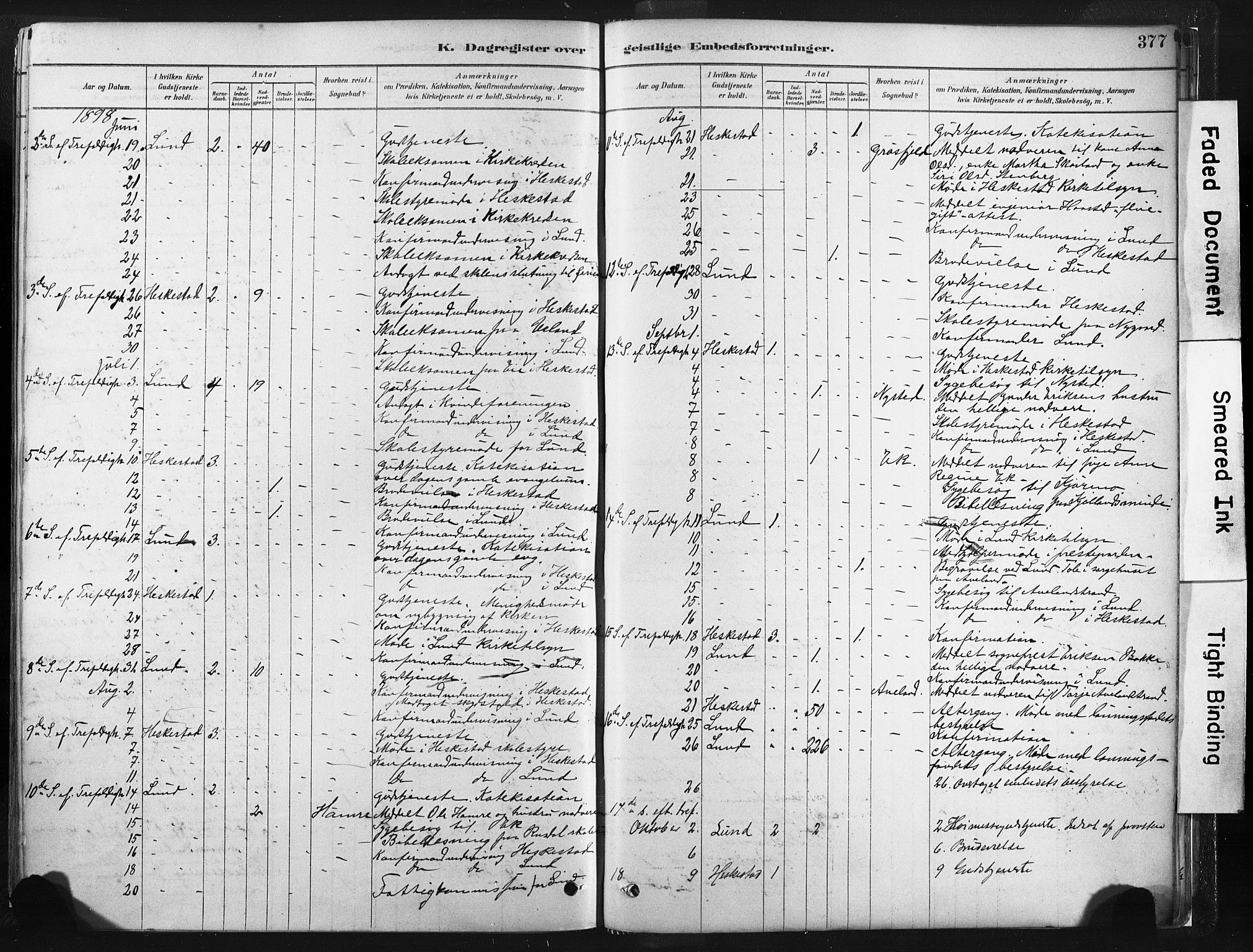 Lund sokneprestkontor, AV/SAST-A-101809/S06/L0011: Parish register (official) no. A 10, 1877-1904, p. 377