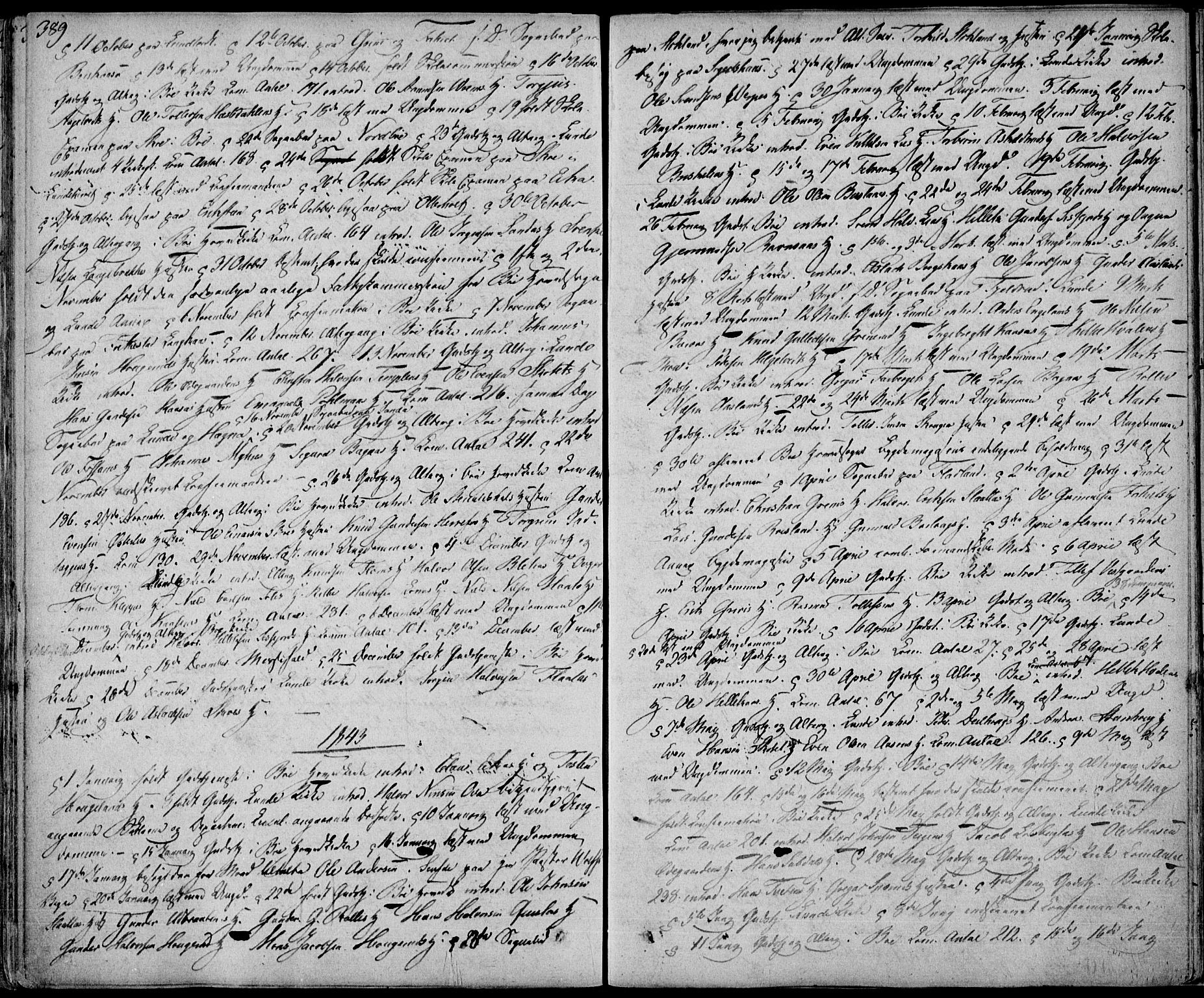 Bø kirkebøker, AV/SAKO-A-257/F/Fa/L0007: Parish register (official) no. 7, 1831-1848, p. 389