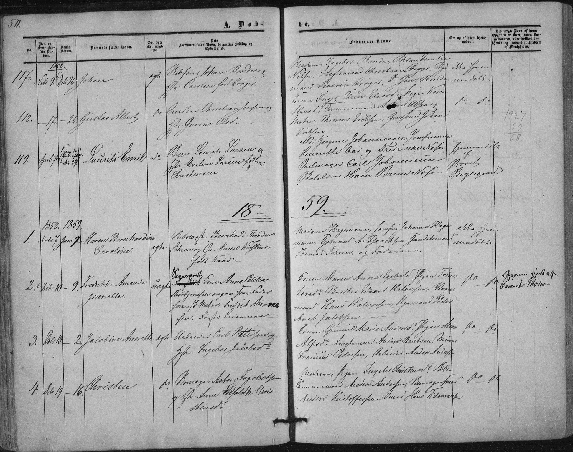 Tønsberg kirkebøker, AV/SAKO-A-330/F/Fa/L0008: Parish register (official) no. I 8, 1855-1864, p. 50