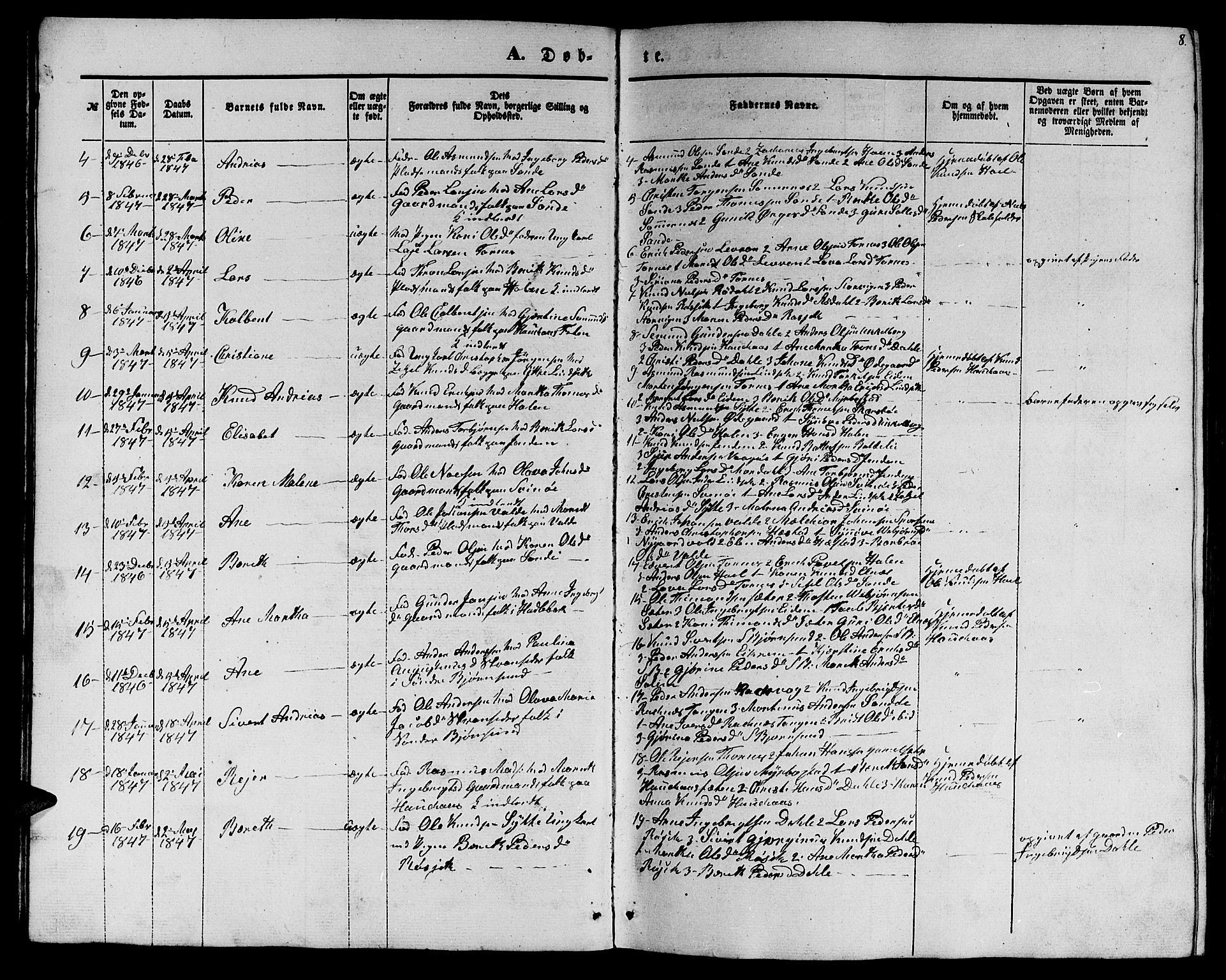 Ministerialprotokoller, klokkerbøker og fødselsregistre - Møre og Romsdal, SAT/A-1454/565/L0753: Parish register (copy) no. 565C02, 1845-1870, p. 8