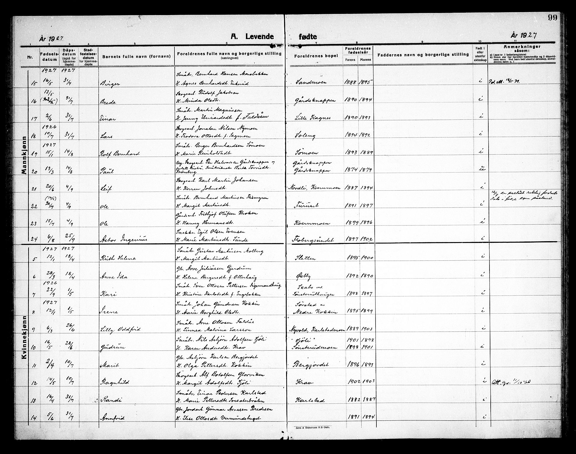 Åsnes prestekontor, AV/SAH-PREST-042/H/Ha/Haa/L0000D: Parish register (official) no. 0B, 1890-1929, p. 99