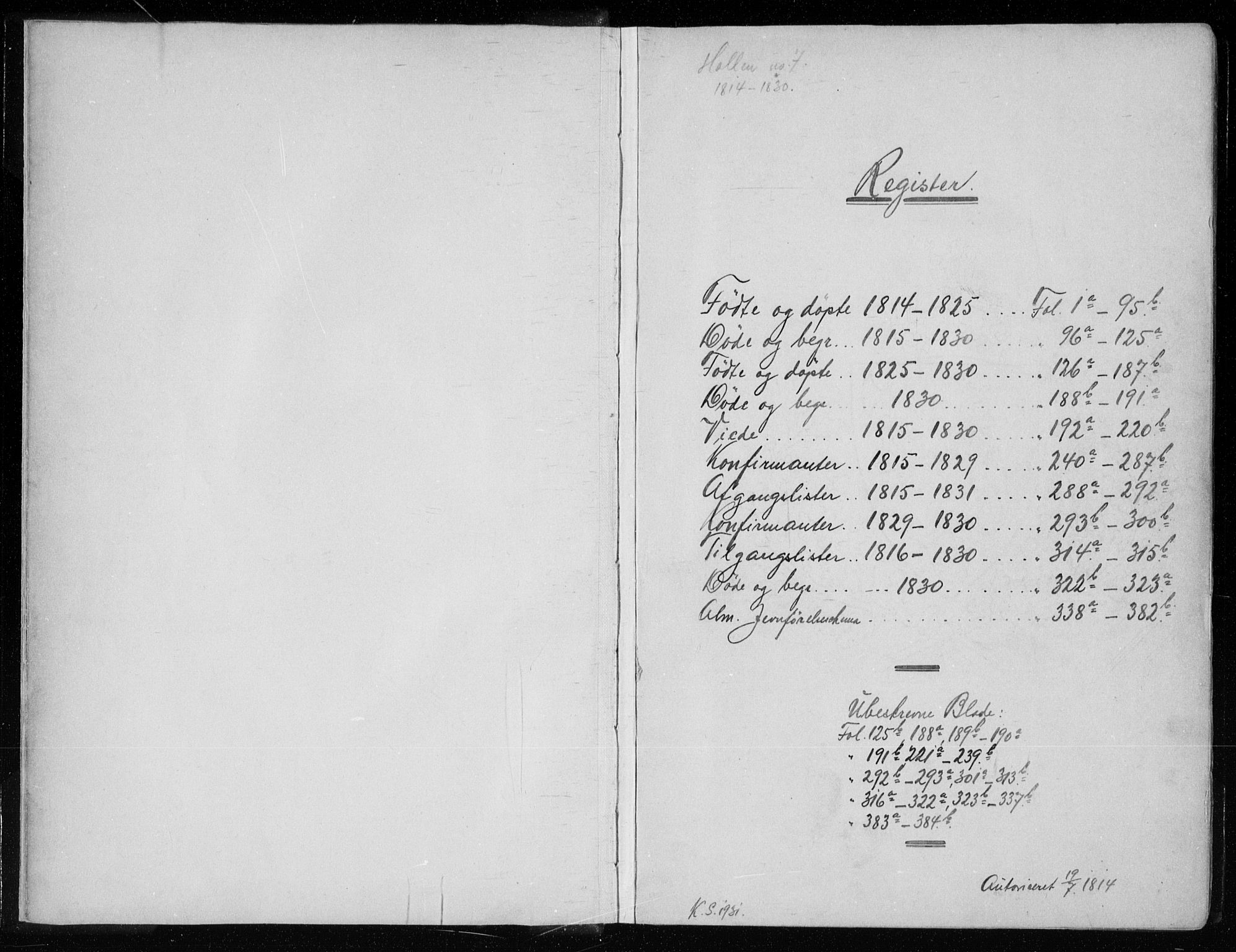 Holla kirkebøker, SAKO/A-272/F/Fa/L0003: Parish register (official) no. 3, 1815-1830