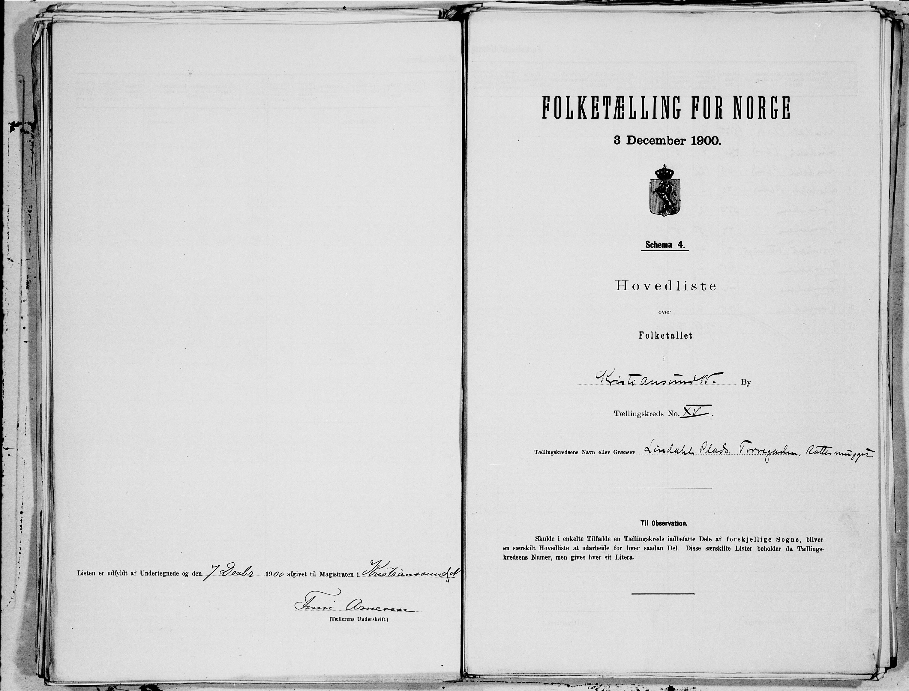 SAT, 1900 census for Kristiansund, 1900, p. 30