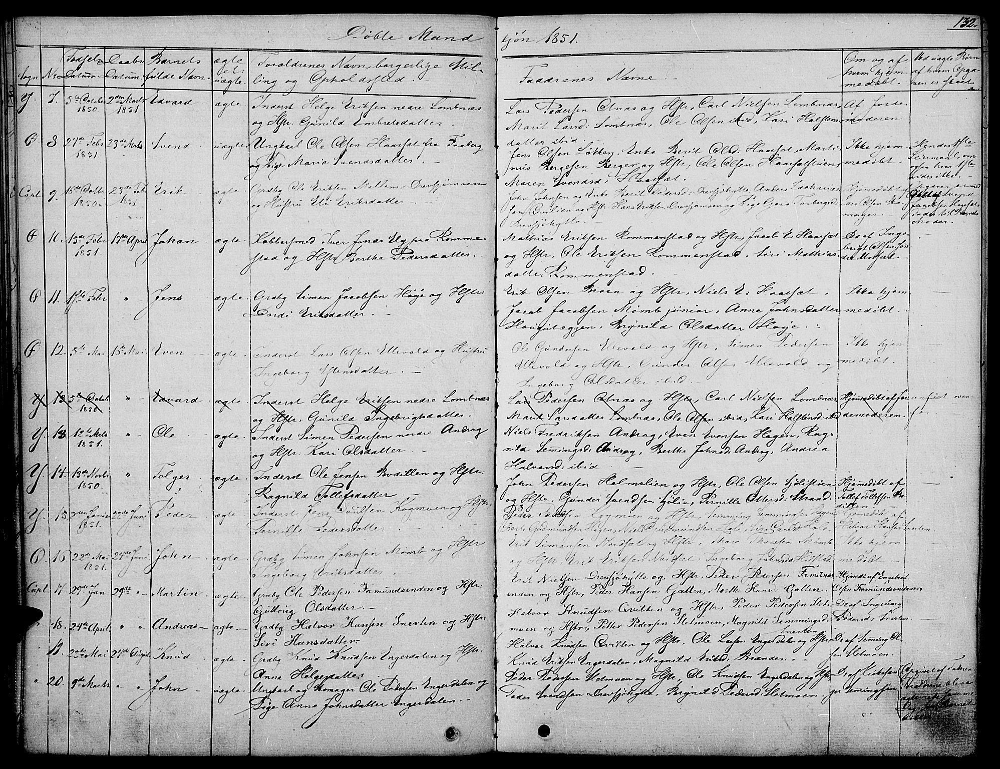 Rendalen prestekontor, AV/SAH-PREST-054/H/Ha/Haa/L0004: Parish register (official) no. 4, 1829-1852, p. 132