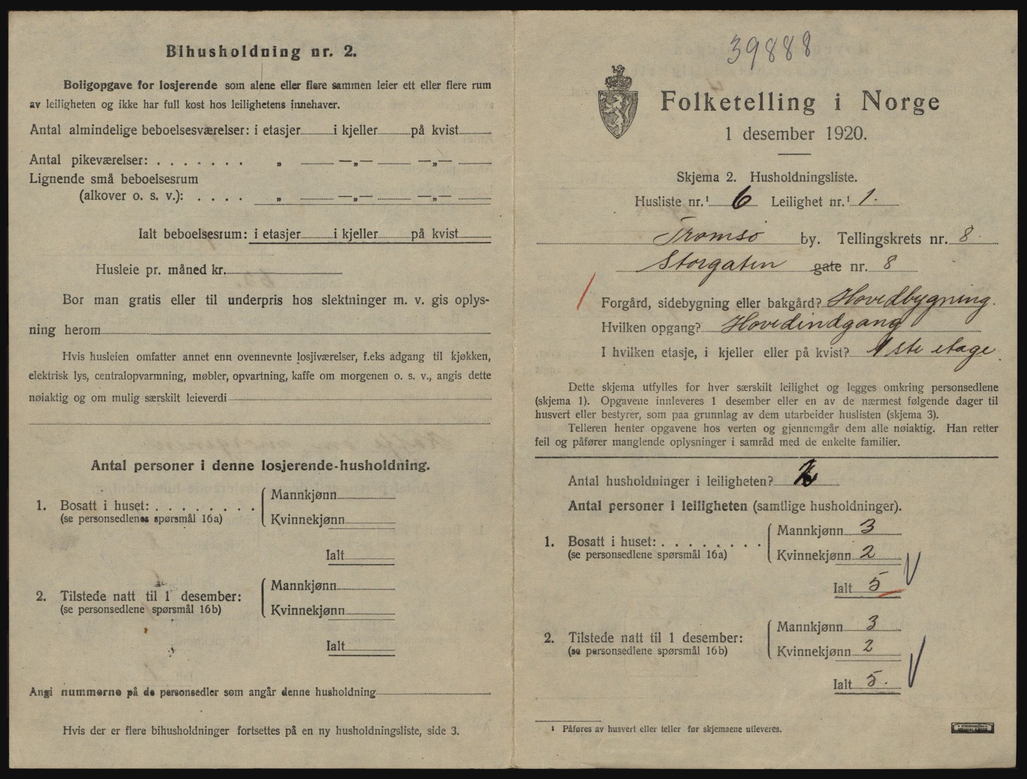 SATØ, 1920 census for Tromsø, 1920, p. 4463