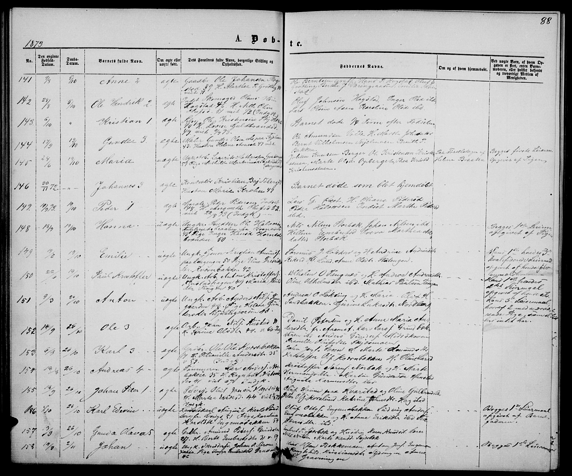 Elverum prestekontor, AV/SAH-PREST-044/H/Ha/Hab/L0004: Parish register (copy) no. 4, 1866-1874, p. 88