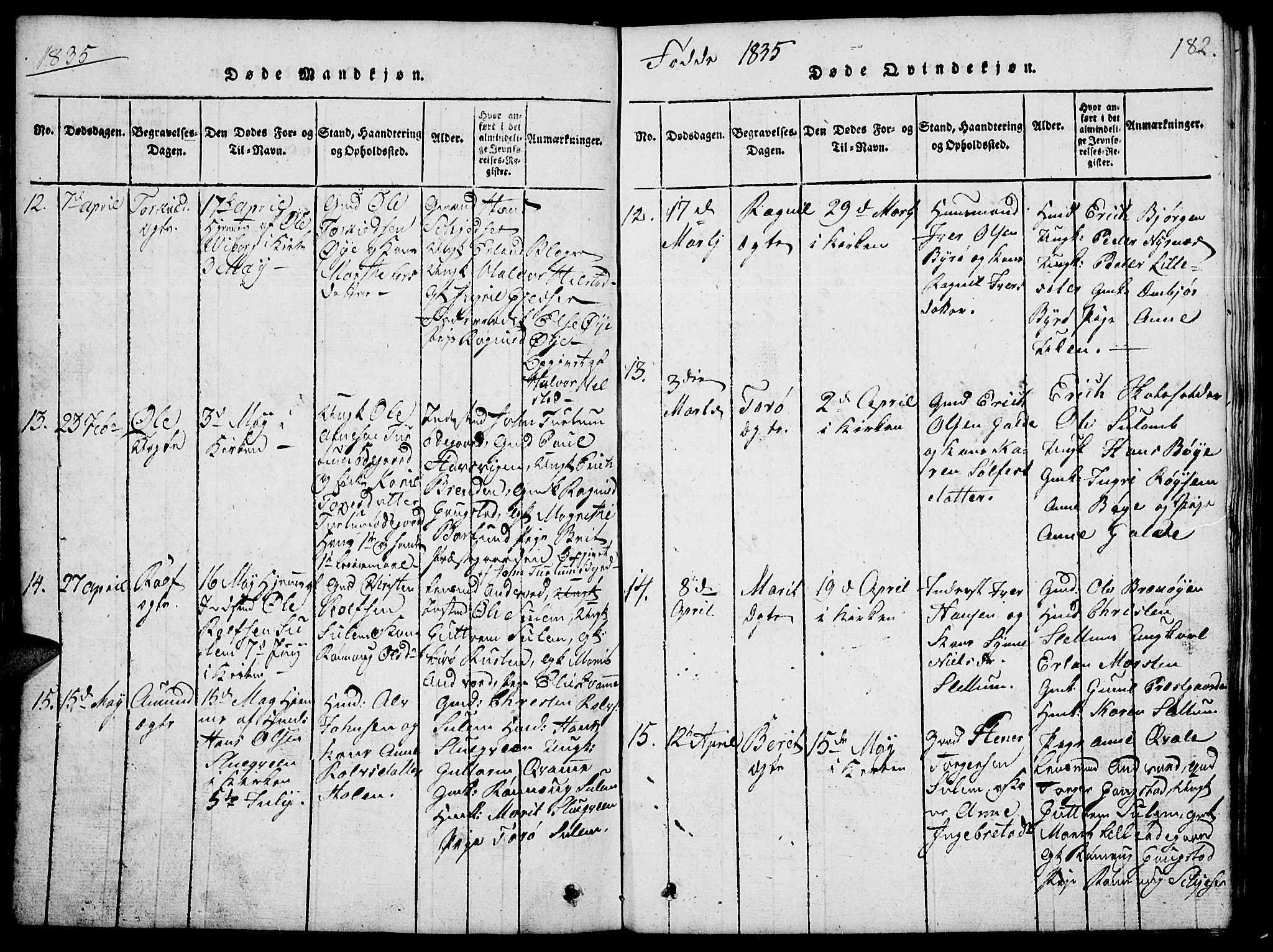 Lom prestekontor, AV/SAH-PREST-070/L/L0001: Parish register (copy) no. 1, 1815-1836, p. 182