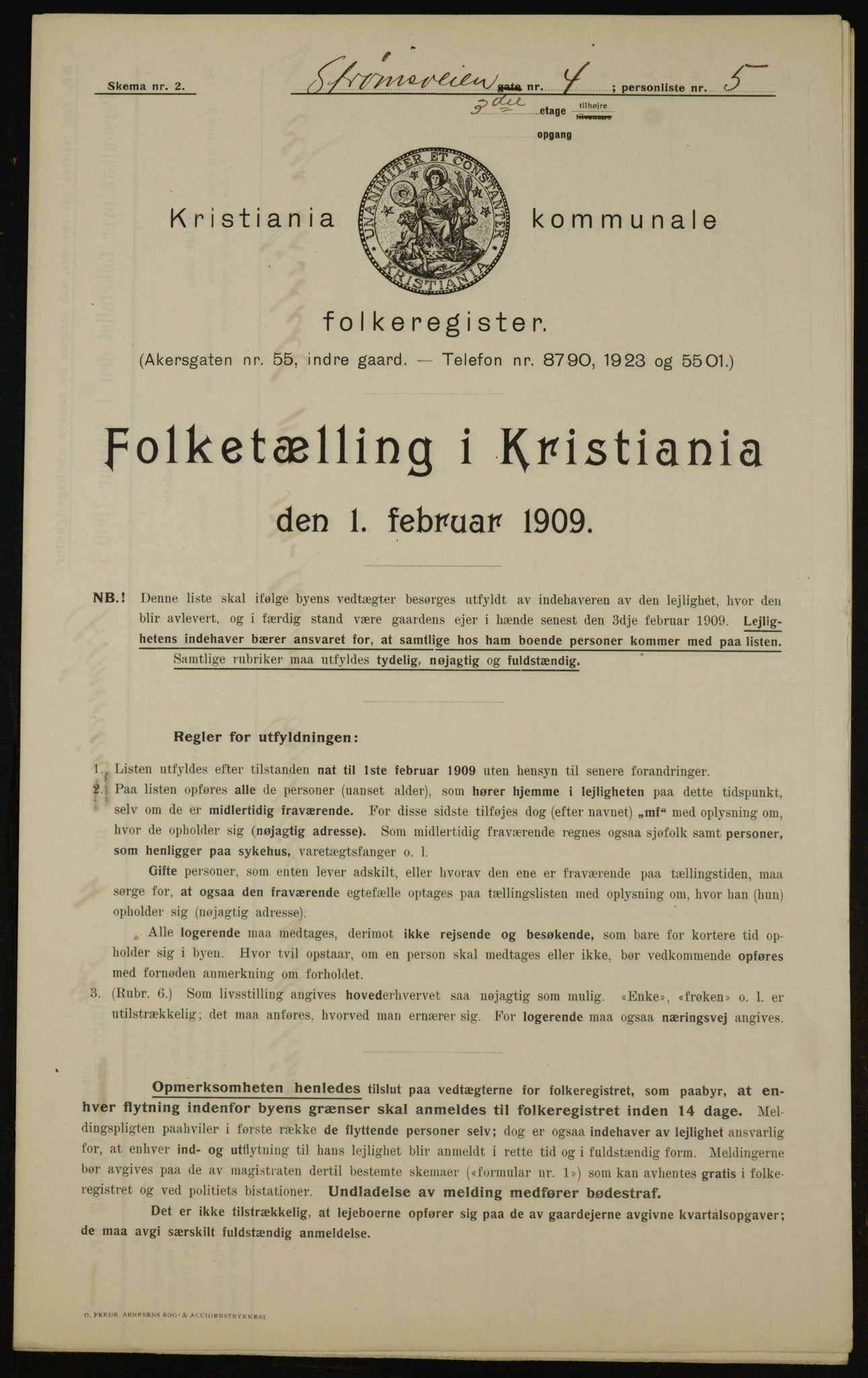 OBA, Municipal Census 1909 for Kristiania, 1909, p. 94080