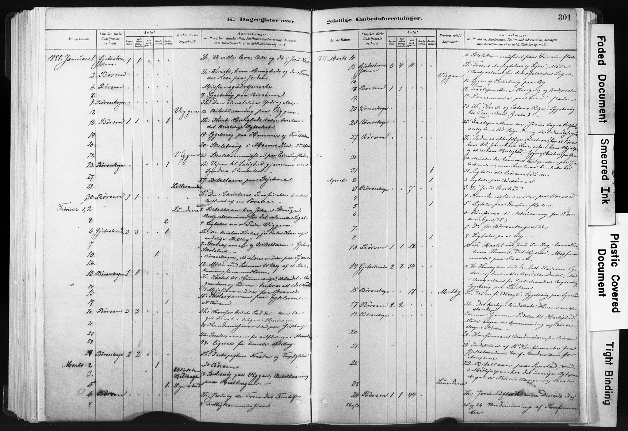 Ministerialprotokoller, klokkerbøker og fødselsregistre - Sør-Trøndelag, SAT/A-1456/665/L0773: Parish register (official) no. 665A08, 1879-1905, p. 301