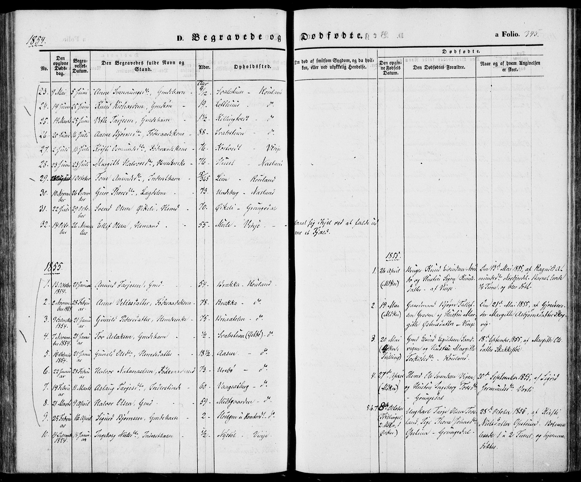 Vinje kirkebøker, SAKO/A-312/F/Fa/L0004: Parish register (official) no. I 4, 1843-1869, p. 345