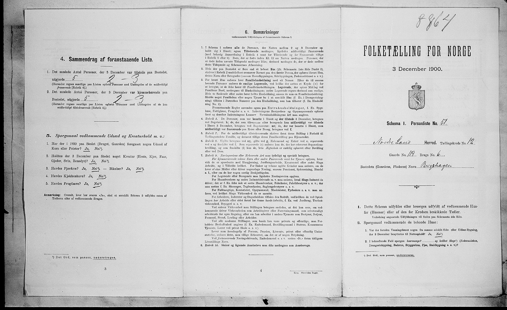 SAH, 1900 census for Nordre Land, 1900, p. 1567