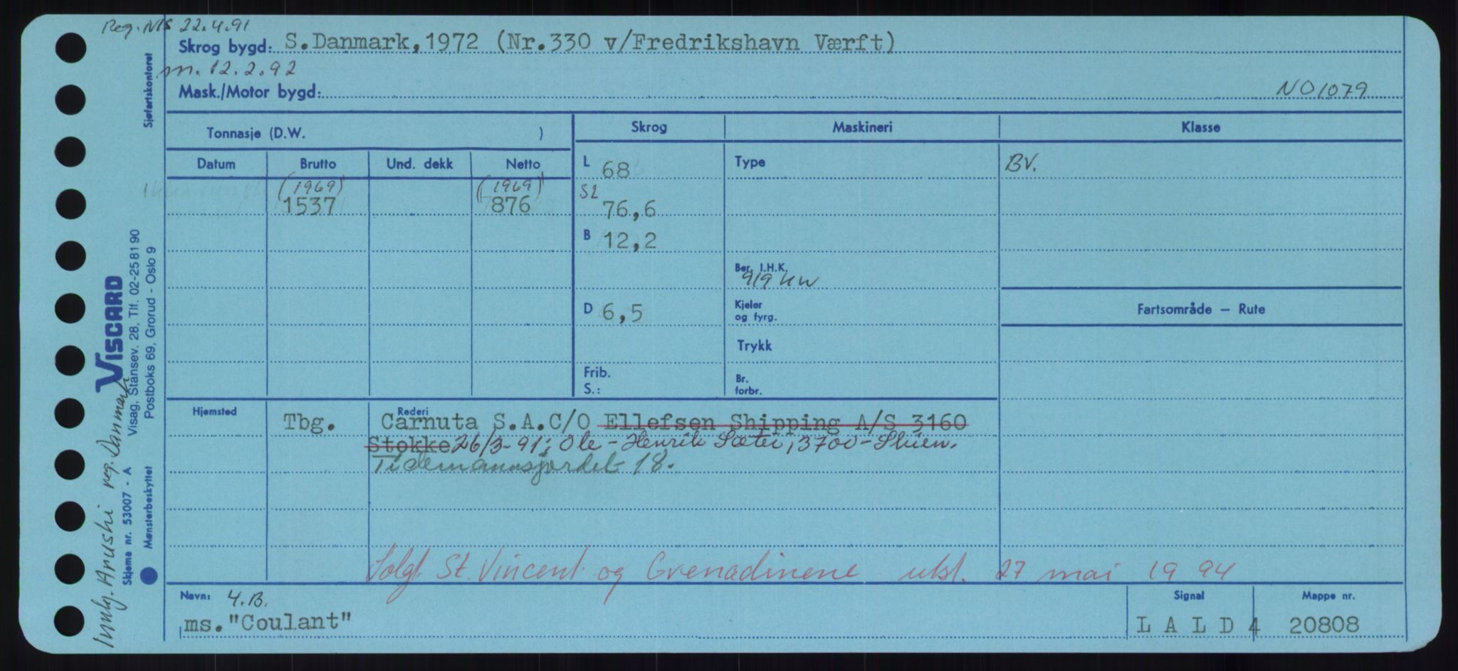 Sjøfartsdirektoratet med forløpere, Skipsmålingen, RA/S-1627/H/Hd/L0008: Fartøy, C-D, p. 245