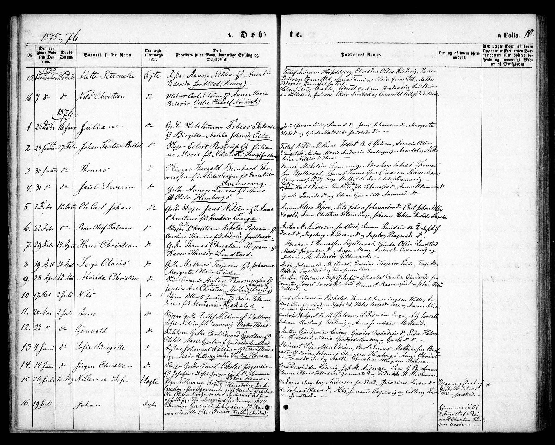 Hommedal sokneprestkontor, AV/SAK-1111-0023/F/Fa/Faa/L0002: Parish register (official) no. A 2, 1861-1884, p. 18