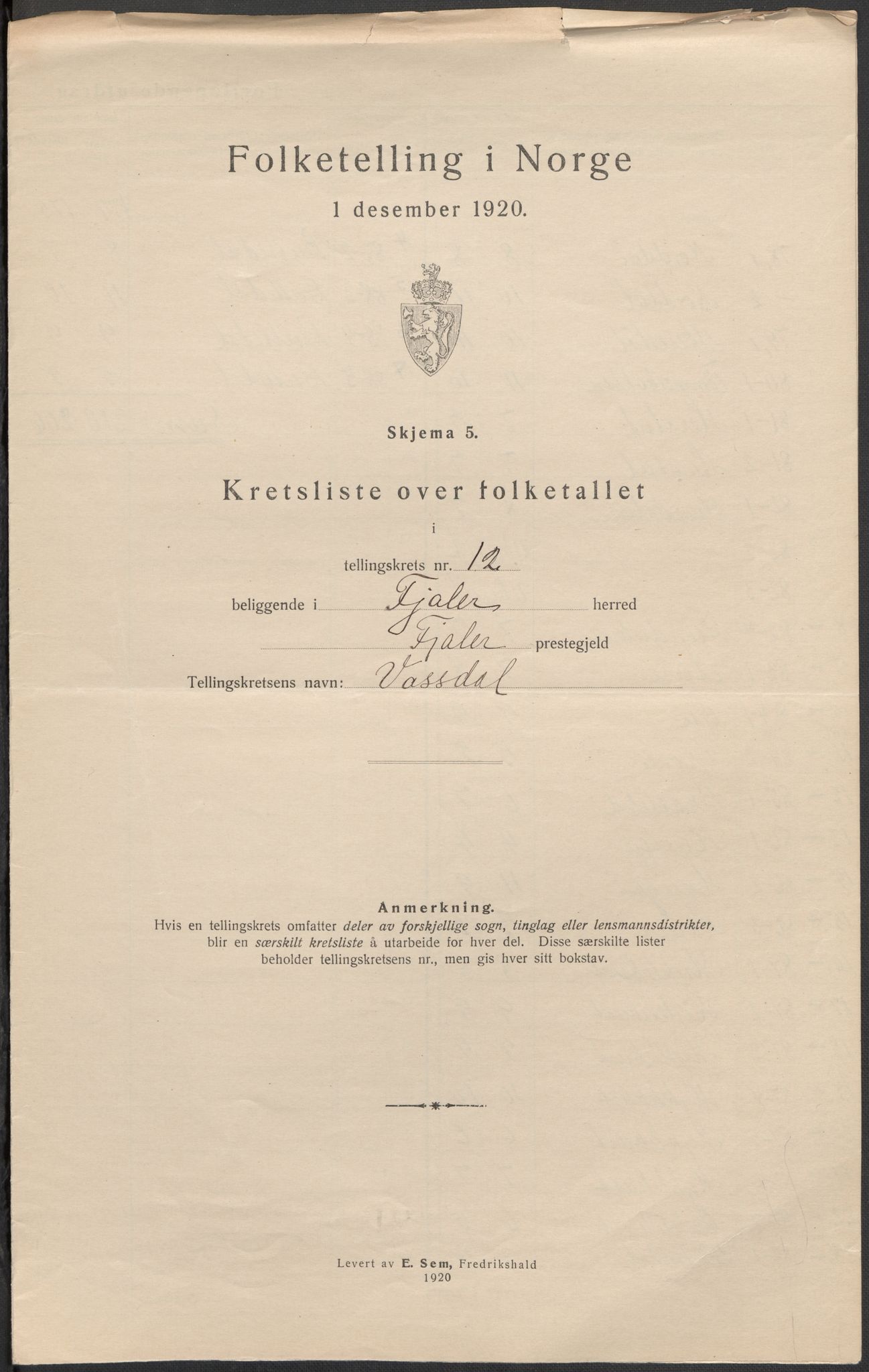 SAB, 1920 census for Fjaler, 1920, p. 44