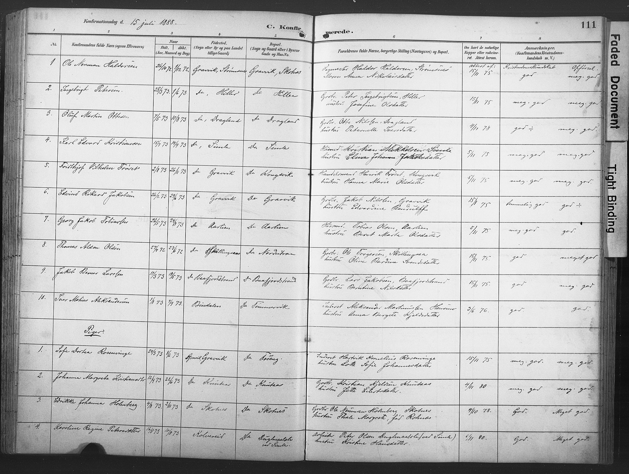 Ministerialprotokoller, klokkerbøker og fødselsregistre - Nord-Trøndelag, SAT/A-1458/789/L0706: Parish register (copy) no. 789C01, 1888-1931, p. 111