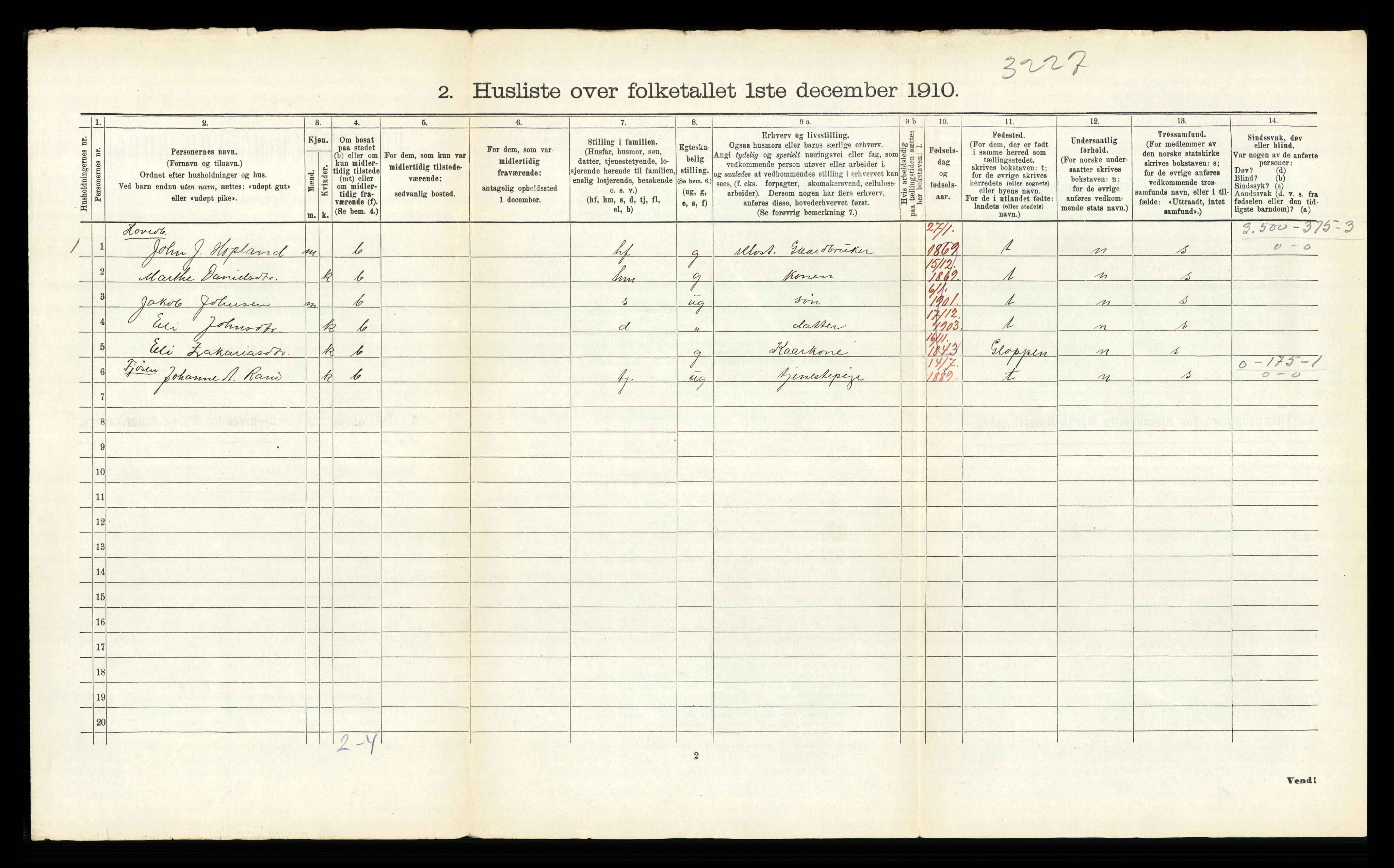 RA, 1910 census for Innvik, 1910, p. 51