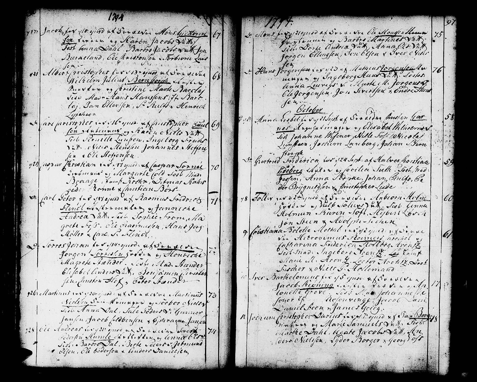 Domkirken sokneprestembete, AV/SAB-A-74801/H/Haa/L0004: Parish register (official) no. A 4, 1763-1820, p. 96-97