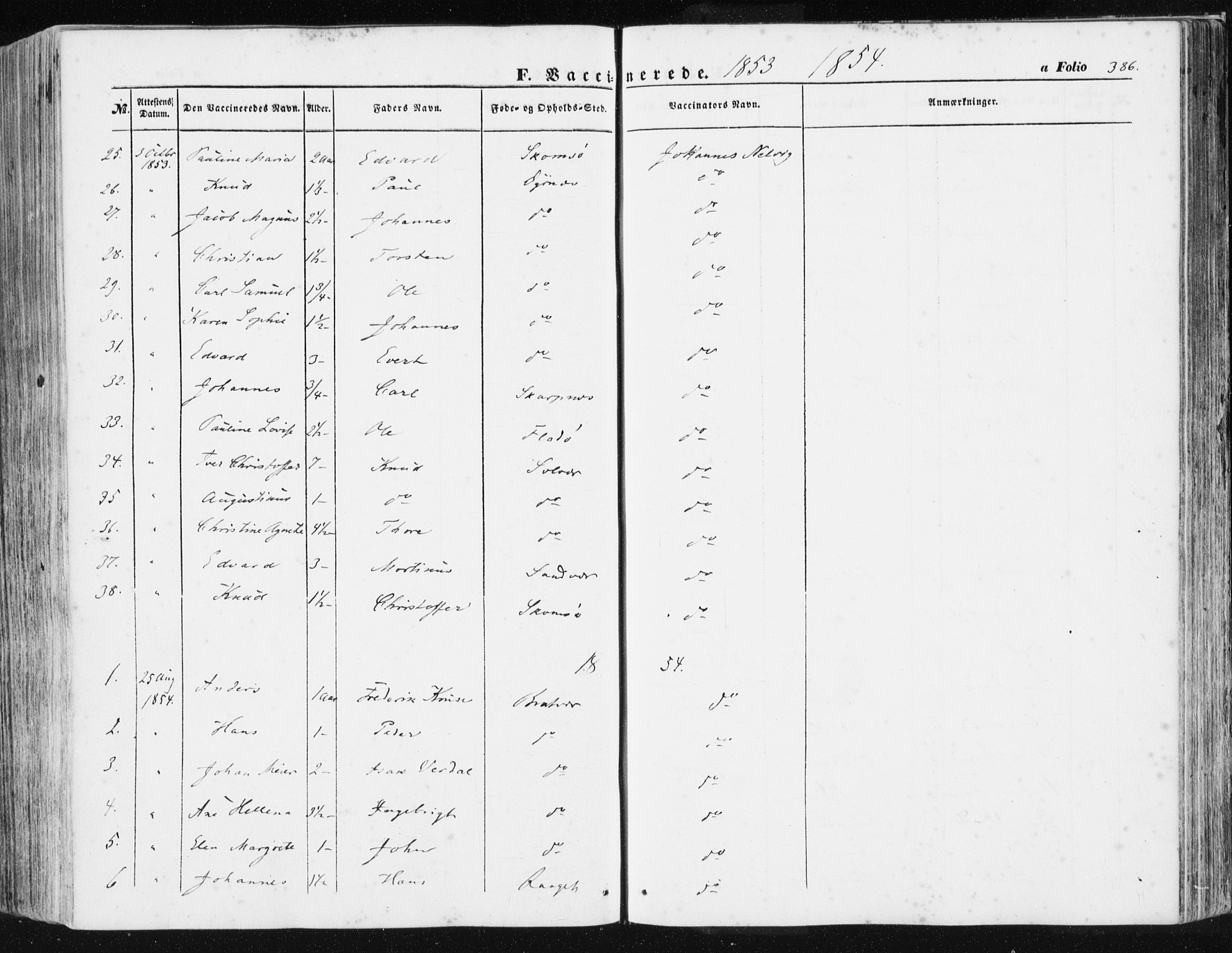 Ministerialprotokoller, klokkerbøker og fødselsregistre - Møre og Romsdal, AV/SAT-A-1454/581/L0937: Parish register (official) no. 581A05, 1853-1872, p. 386