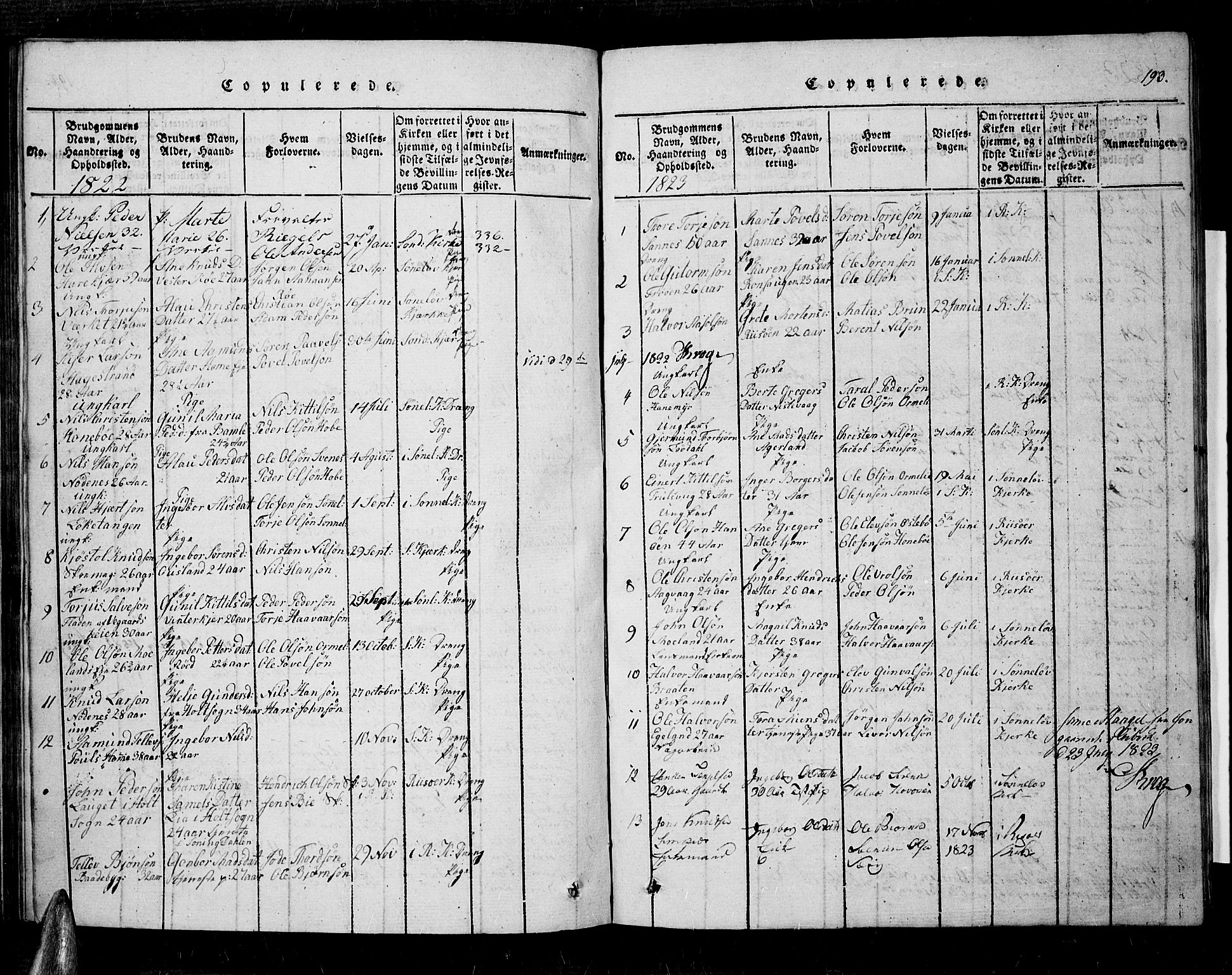 Søndeled sokneprestkontor, AV/SAK-1111-0038/F/Fa/L0001: Parish register (official) no. A 1, 1816-1838, p. 193