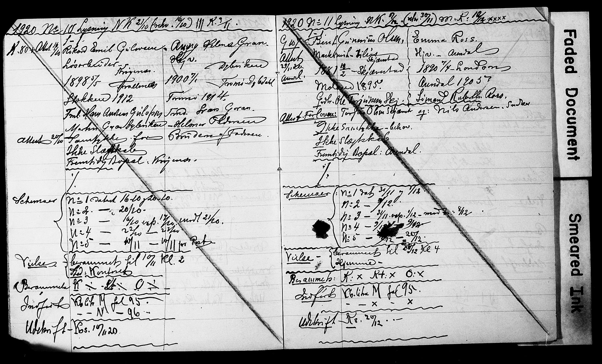 Austre Moland sokneprestkontor, SAK/1111-0001/F/Fe/L0002: Banns register no. A VI 11A, 1920-1922