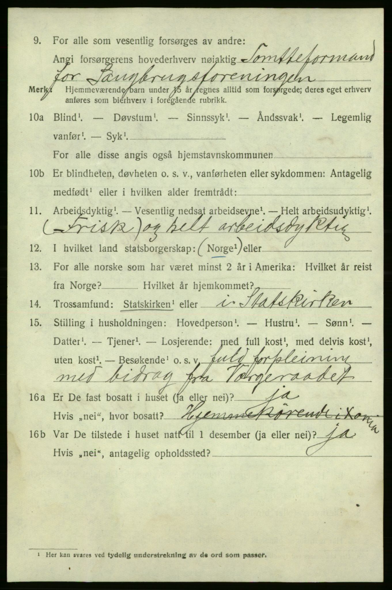 SAO, 1920 census for Fredrikshald, 1920, p. 14101