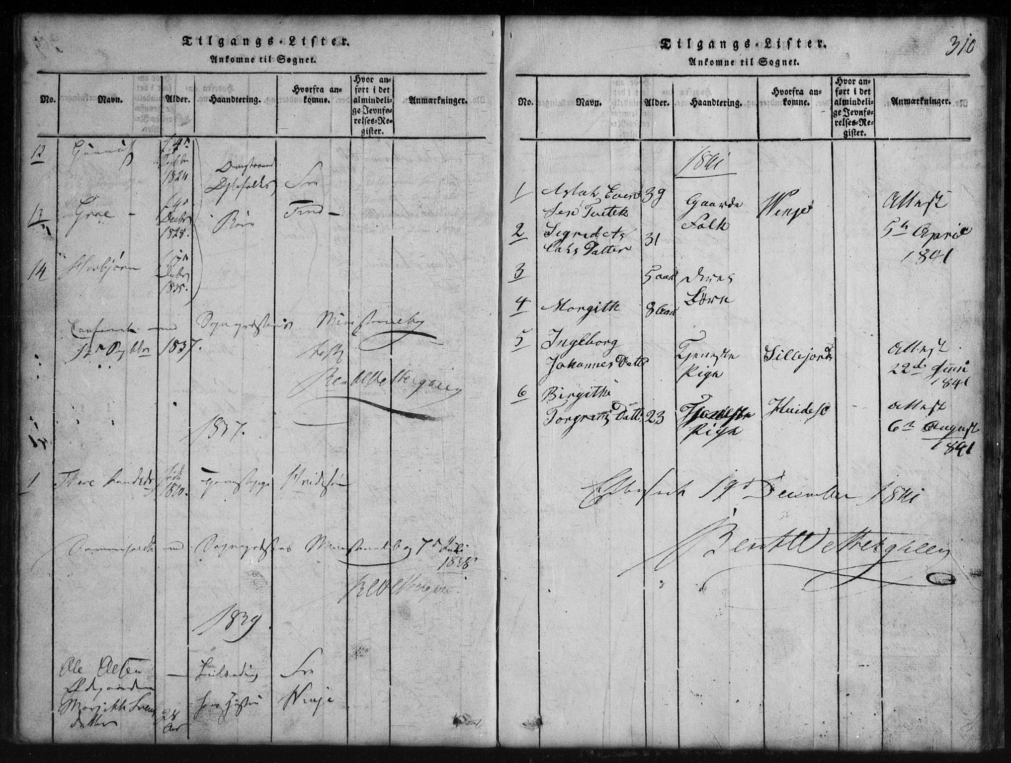 Rauland kirkebøker, SAKO/A-292/G/Gb/L0001: Parish register (copy) no. II 1, 1815-1886, p. 310