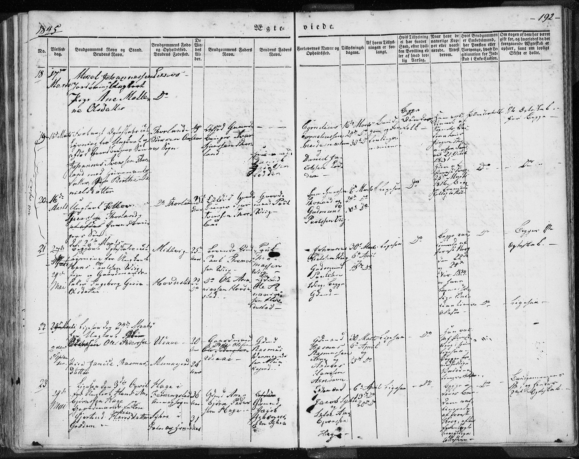 Skudenes sokneprestkontor, AV/SAST-A -101849/H/Ha/Haa/L0002: Parish register (official) no. A 2.1, 1841-1846, p. 192