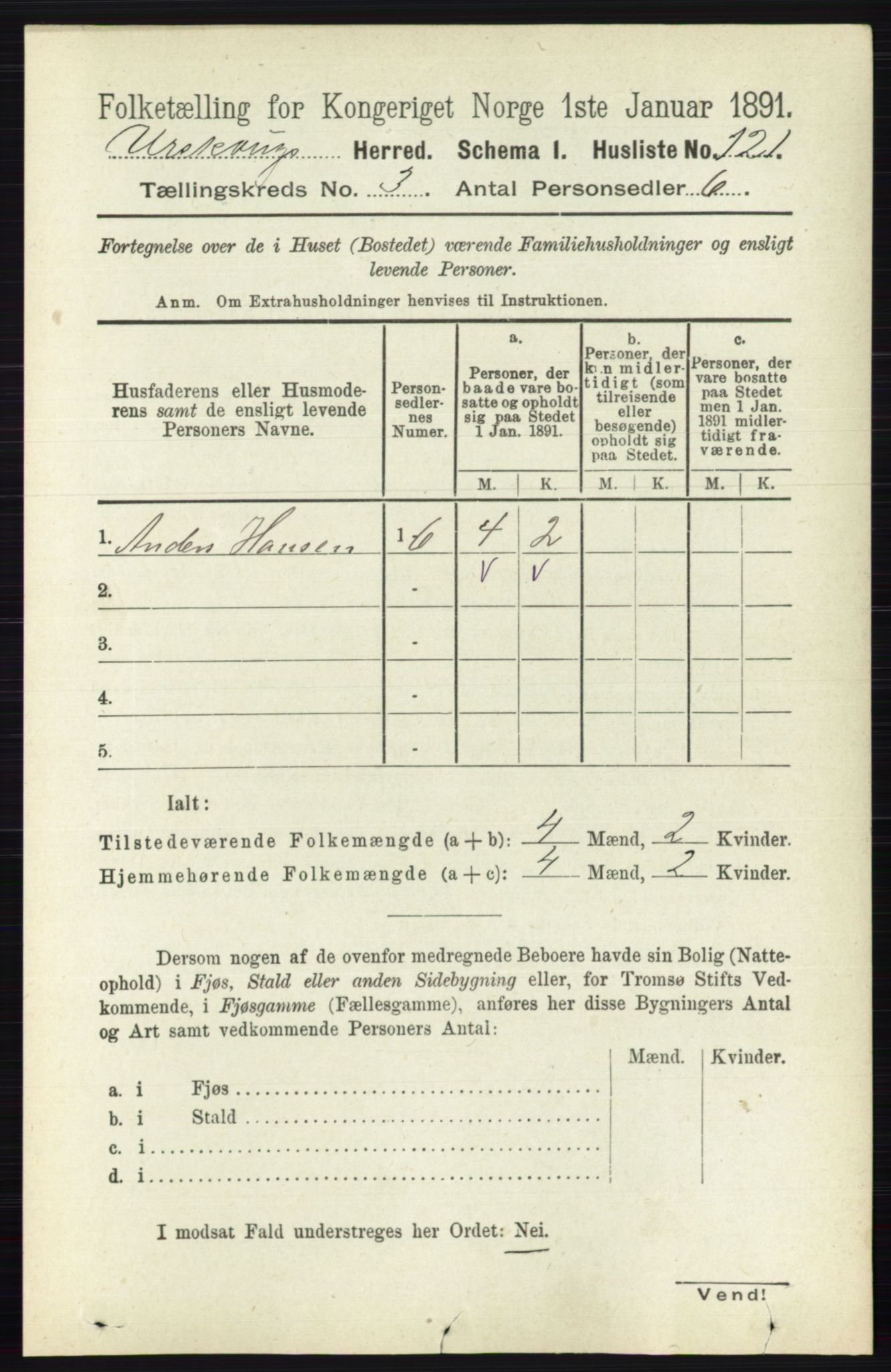 RA, 1891 census for 0224 Aurskog, 1891, p. 478