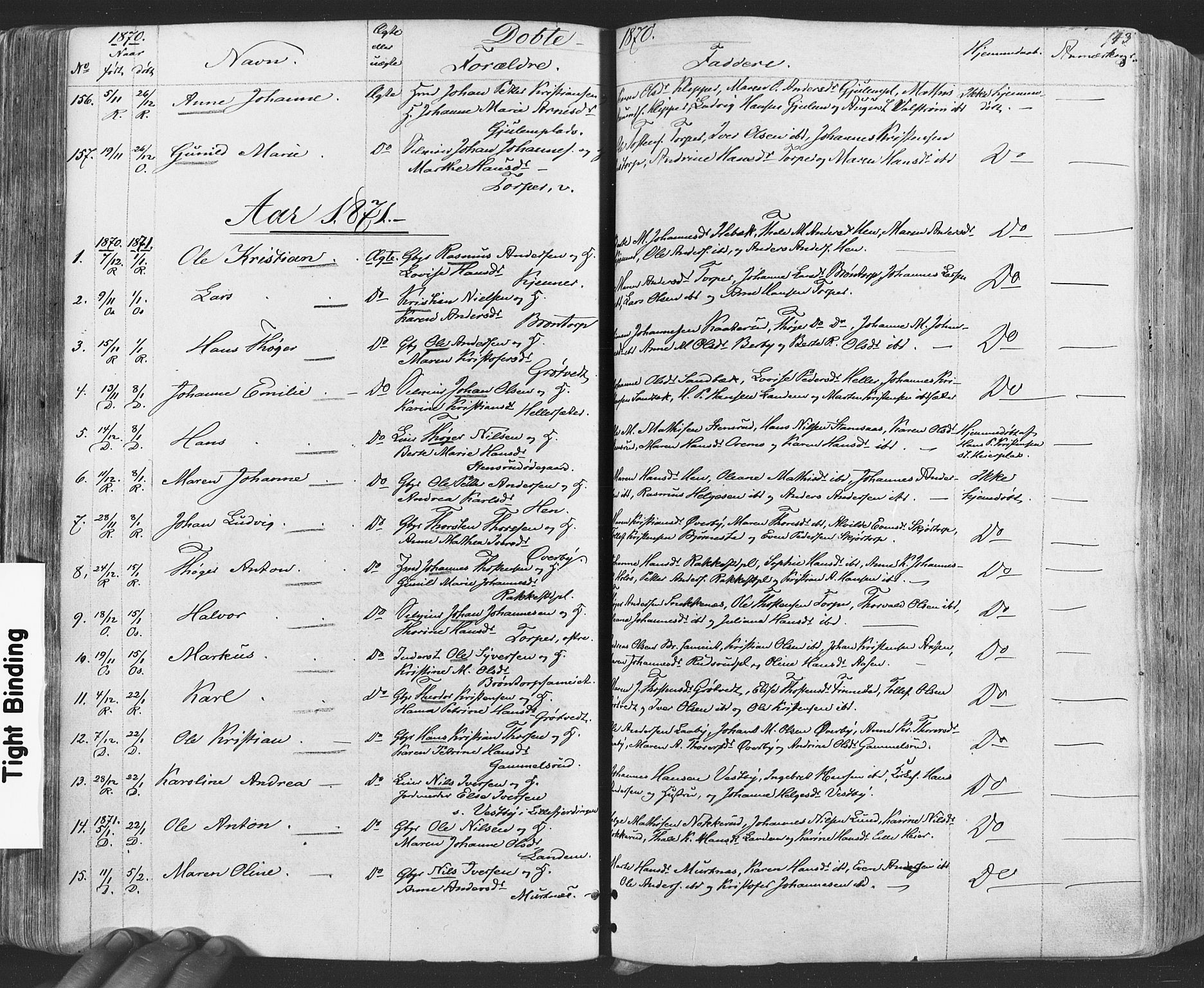 Rakkestad prestekontor Kirkebøker, SAO/A-2008/F/Fa/L0011: Parish register (official) no. I 11, 1862-1877, p. 143