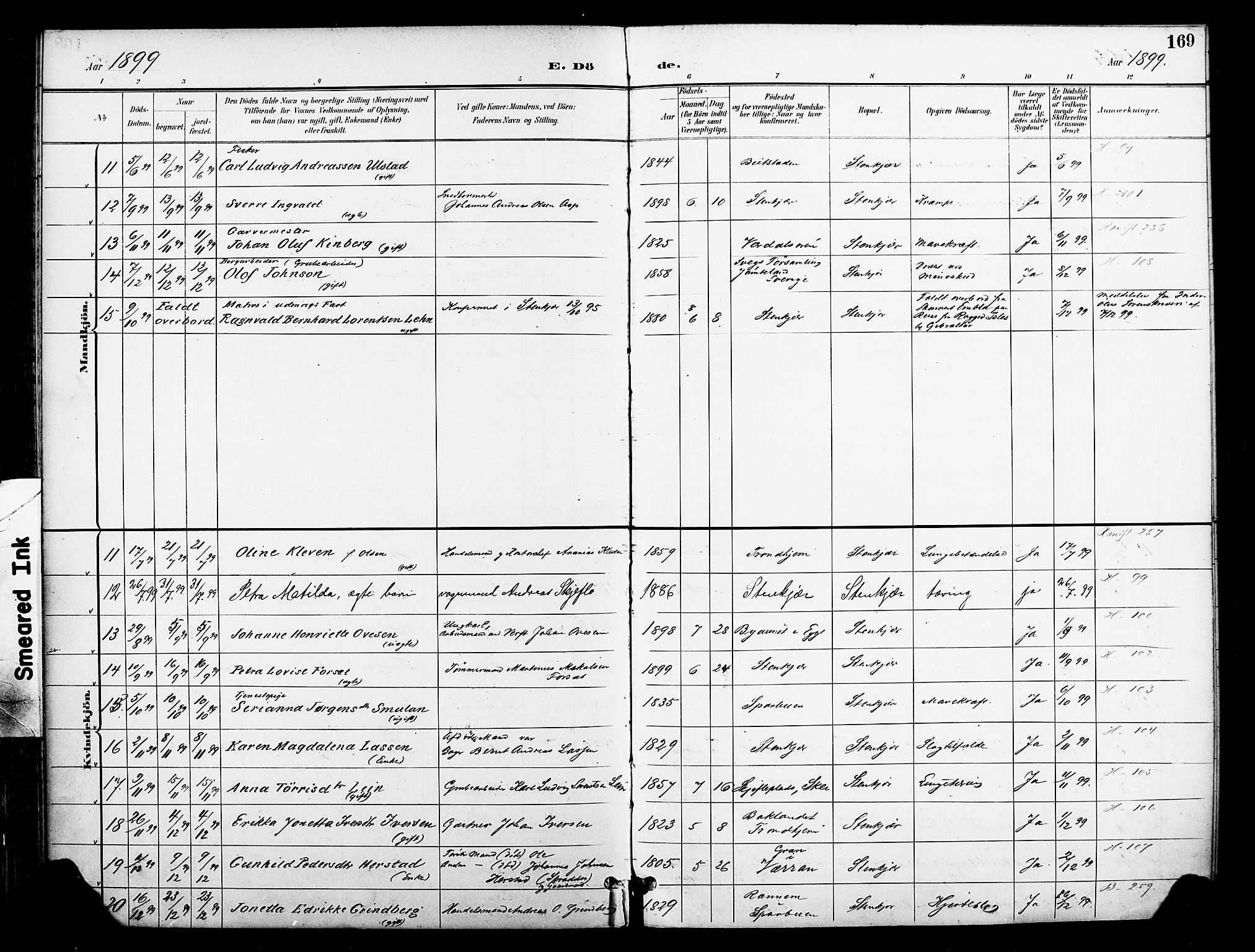 Ministerialprotokoller, klokkerbøker og fødselsregistre - Nord-Trøndelag, SAT/A-1458/739/L0372: Parish register (official) no. 739A04, 1895-1903, p. 169