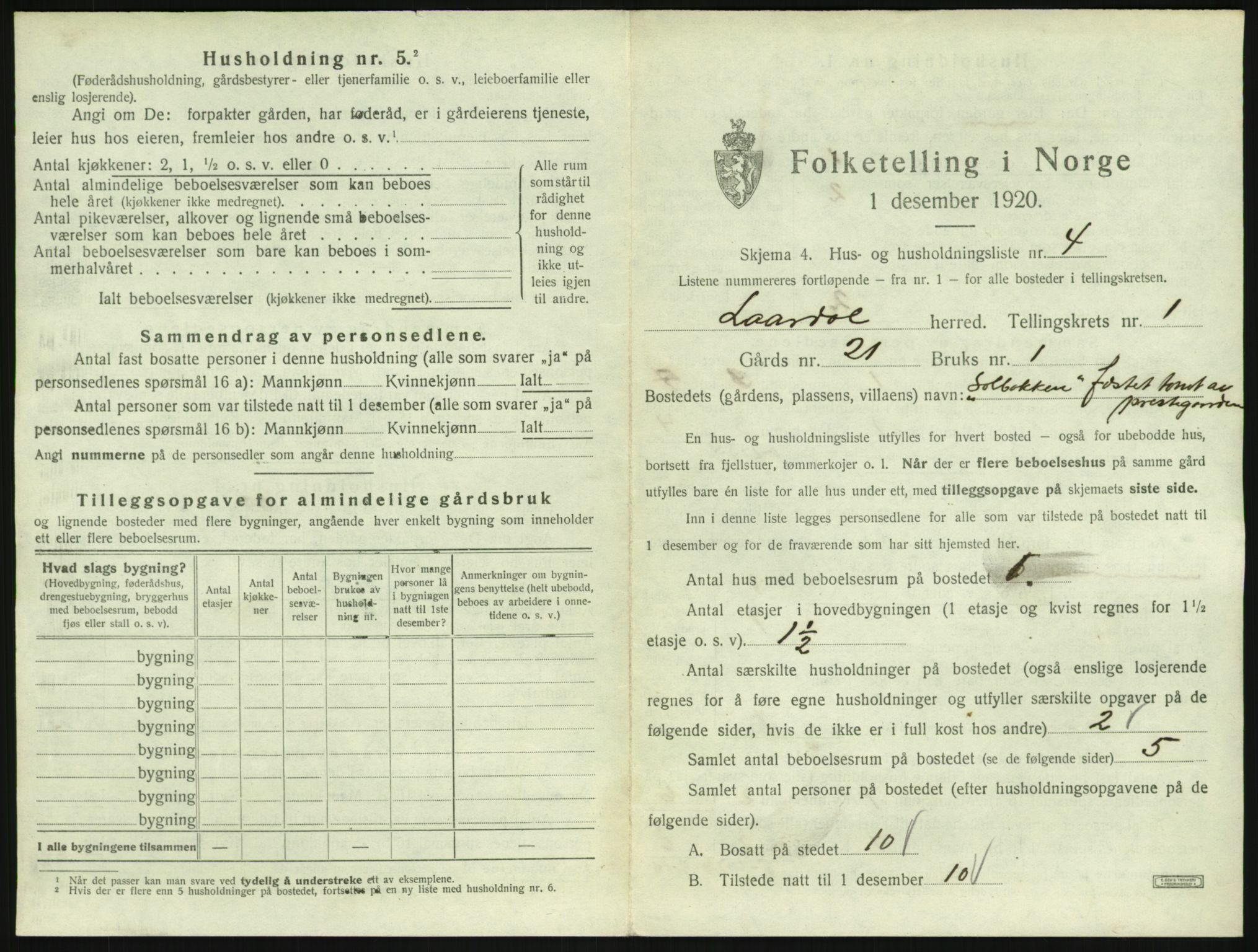 SAKO, 1920 census for Lårdal, 1920, p. 51