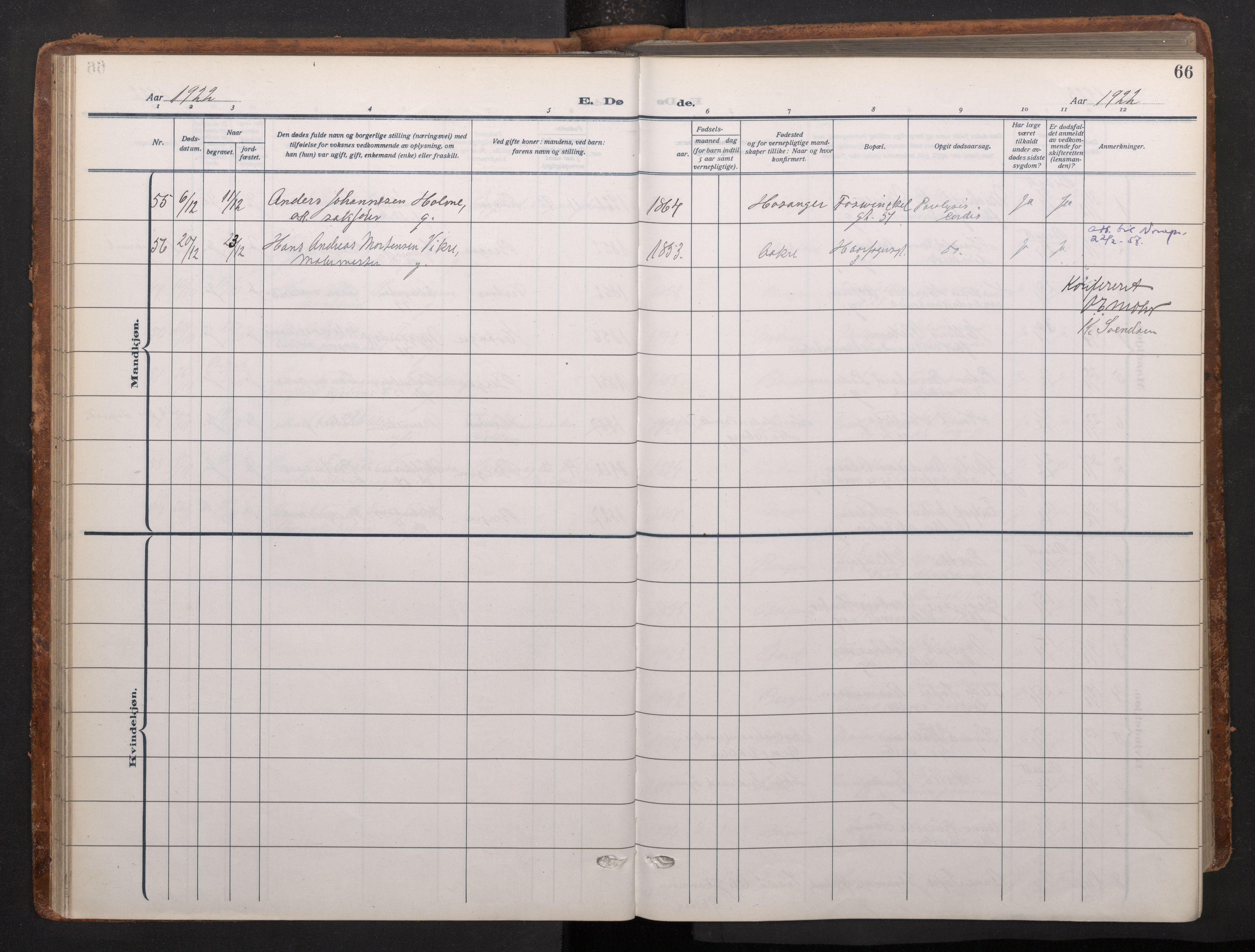 Johanneskirken sokneprestembete, AV/SAB-A-76001/H/Haa/L0020: Parish register (official) no. E 2, 1916-1951, p. 66