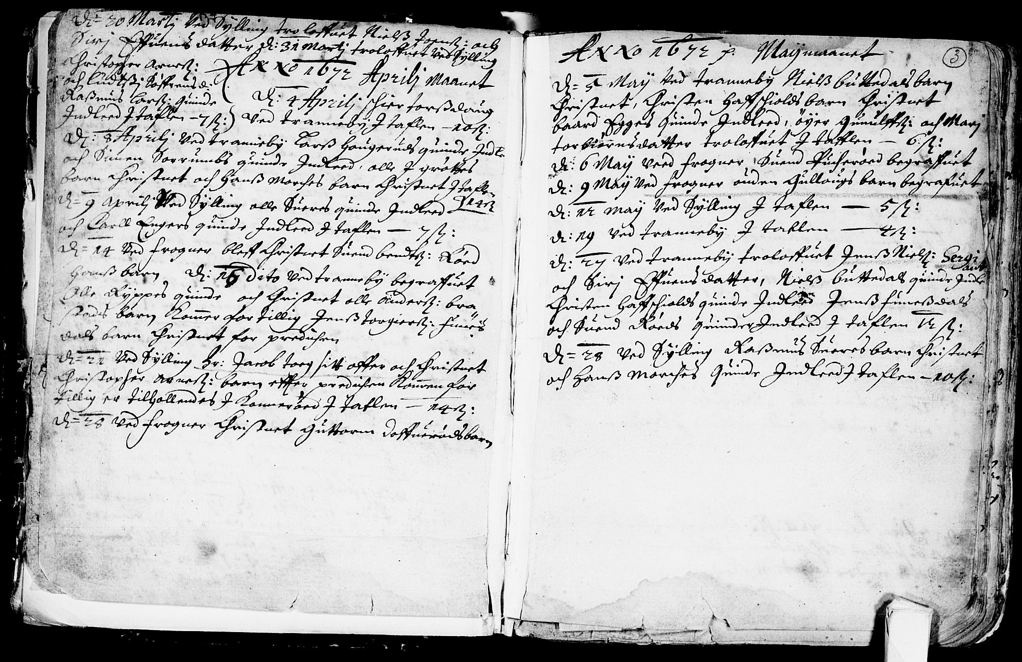 Lier kirkebøker, AV/SAKO-A-230/F/Fa/L0001: Parish register (official) no. I 1, 1672-1701, p. 3