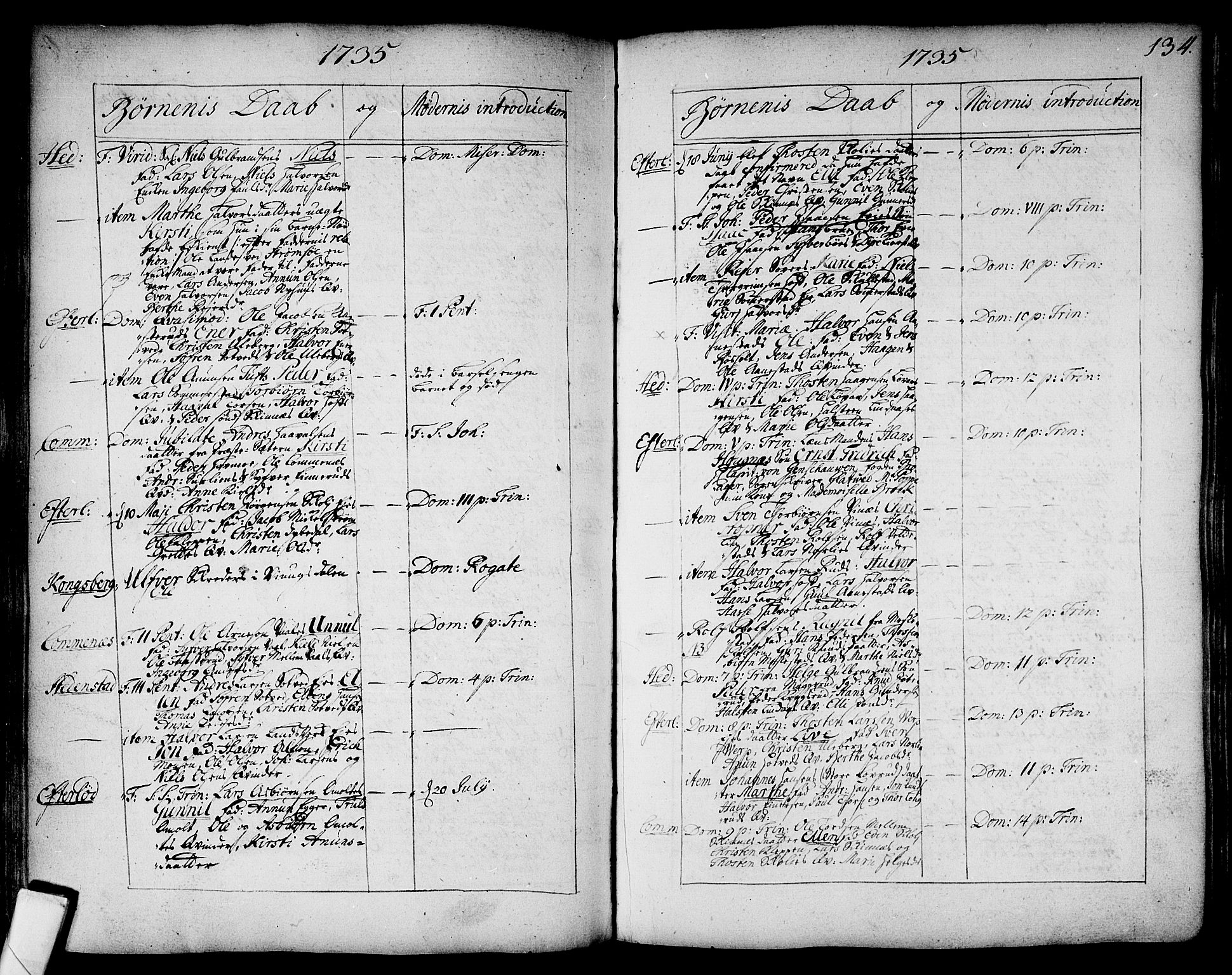 Sandsvær kirkebøker, AV/SAKO-A-244/F/Fa/L0002a: Parish register (official) no. I 2, 1725-1809, p. 134