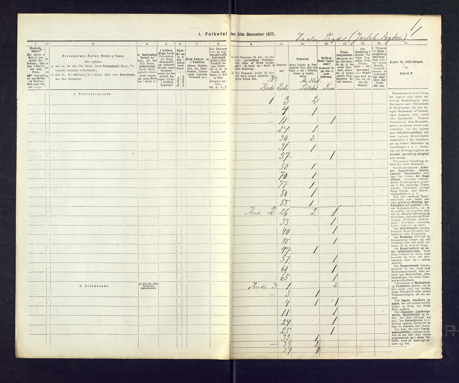 SAKO, 1875 census for 0716P Våle, 1875, p. 32