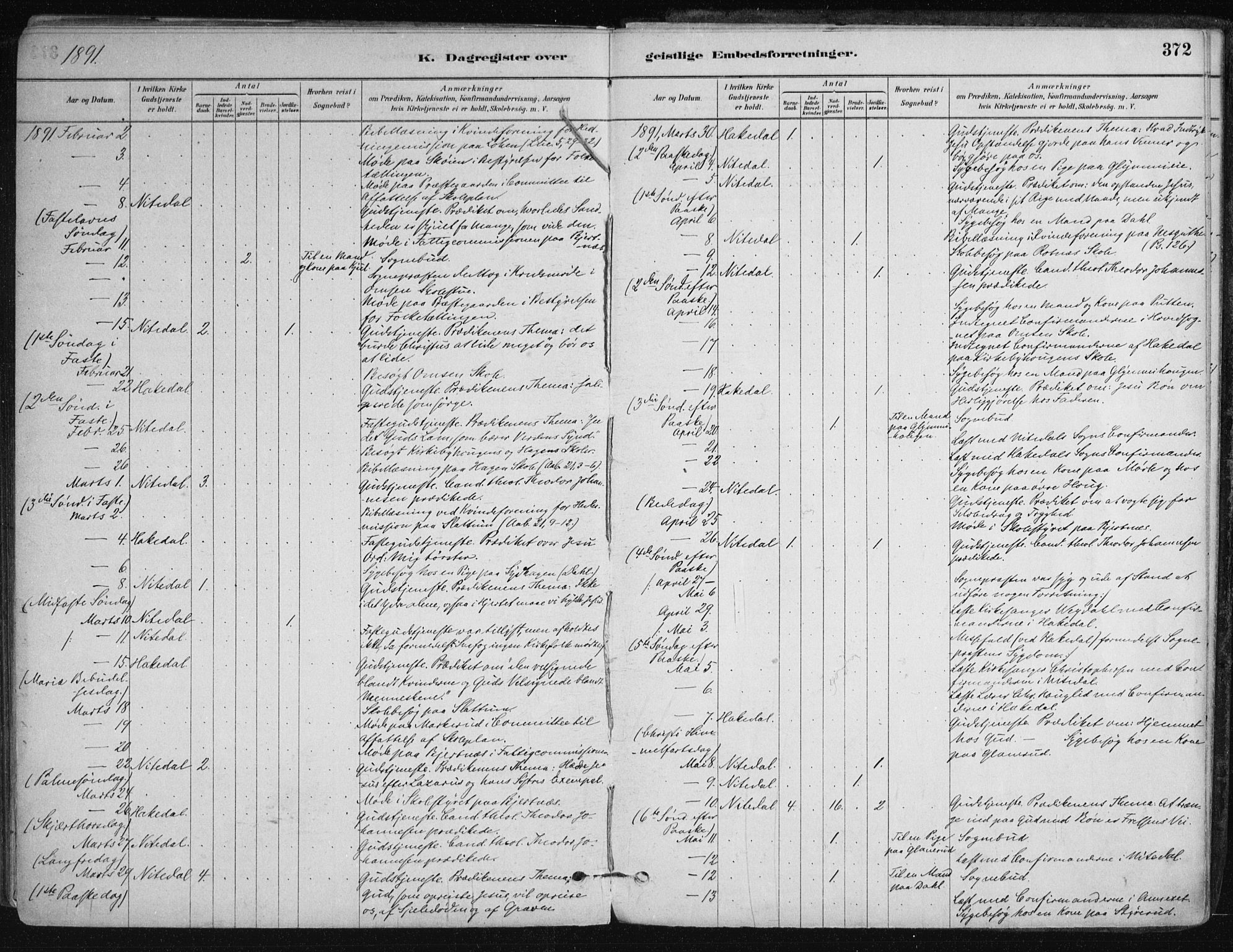 Nittedal prestekontor Kirkebøker, SAO/A-10365a/F/Fa/L0007: Parish register (official) no. I 7, 1879-1901, p. 372