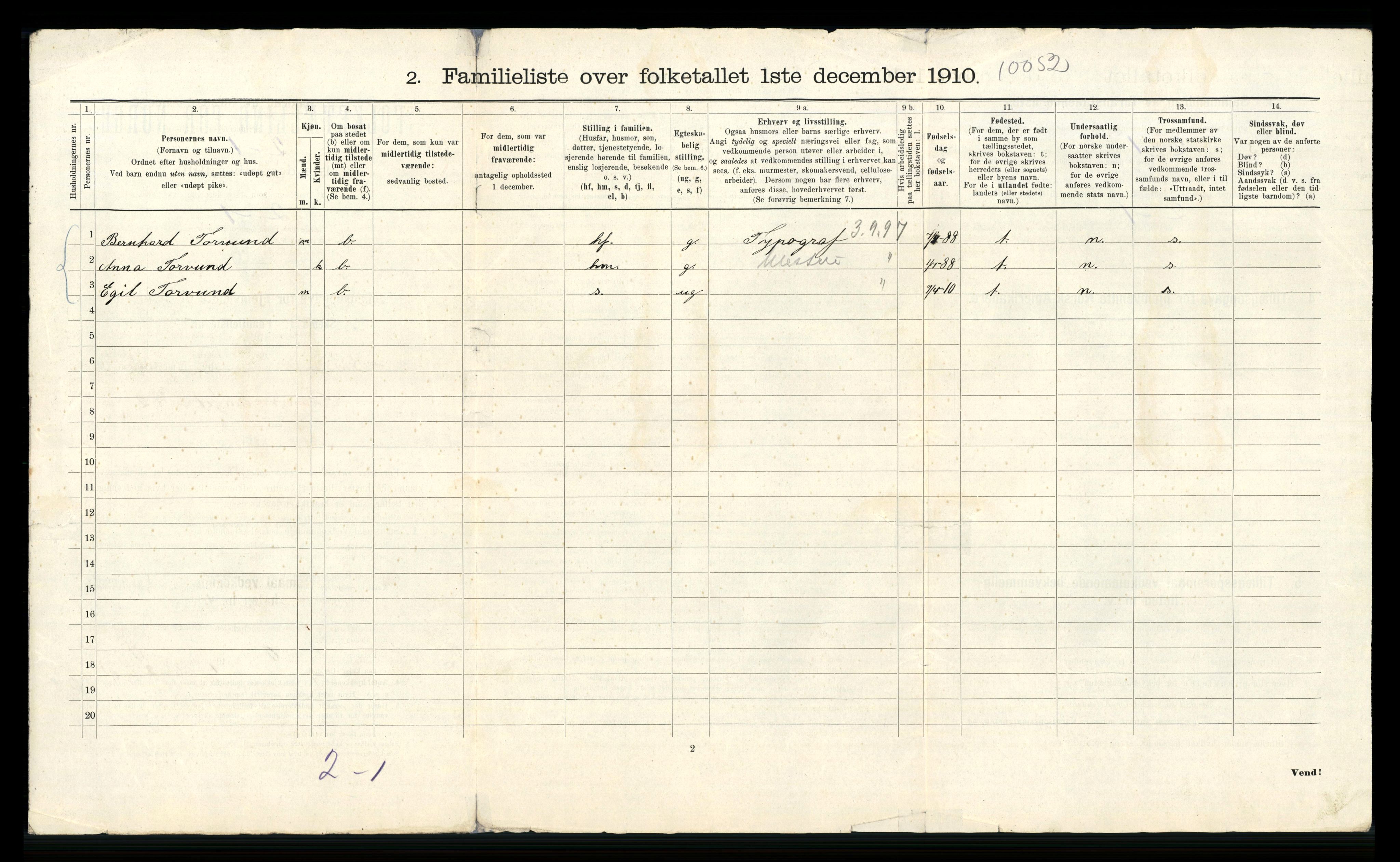 RA, 1910 census for Bergen, 1910, p. 2590