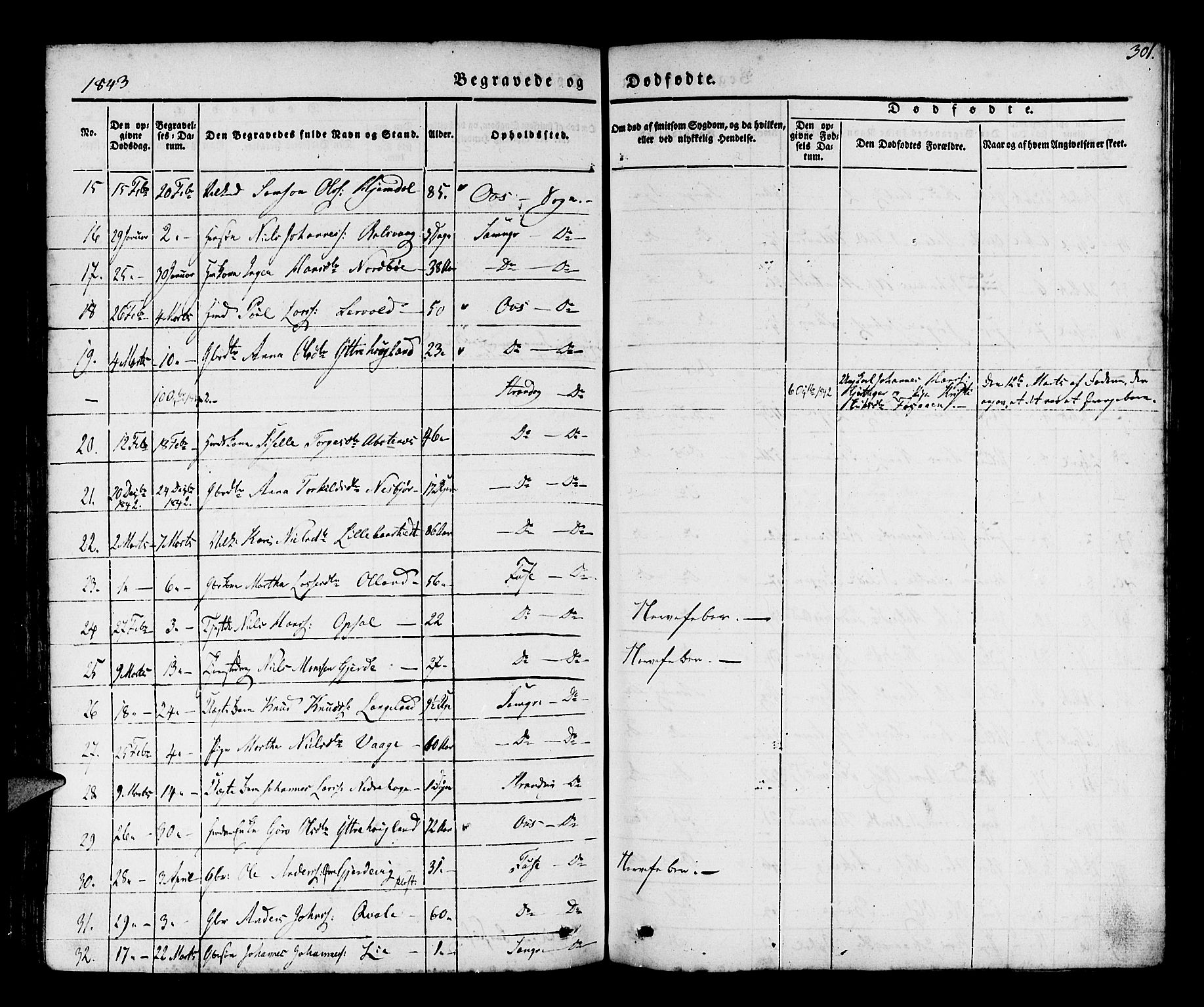 Os sokneprestembete, SAB/A-99929: Parish register (official) no. A 15, 1839-1851, p. 301