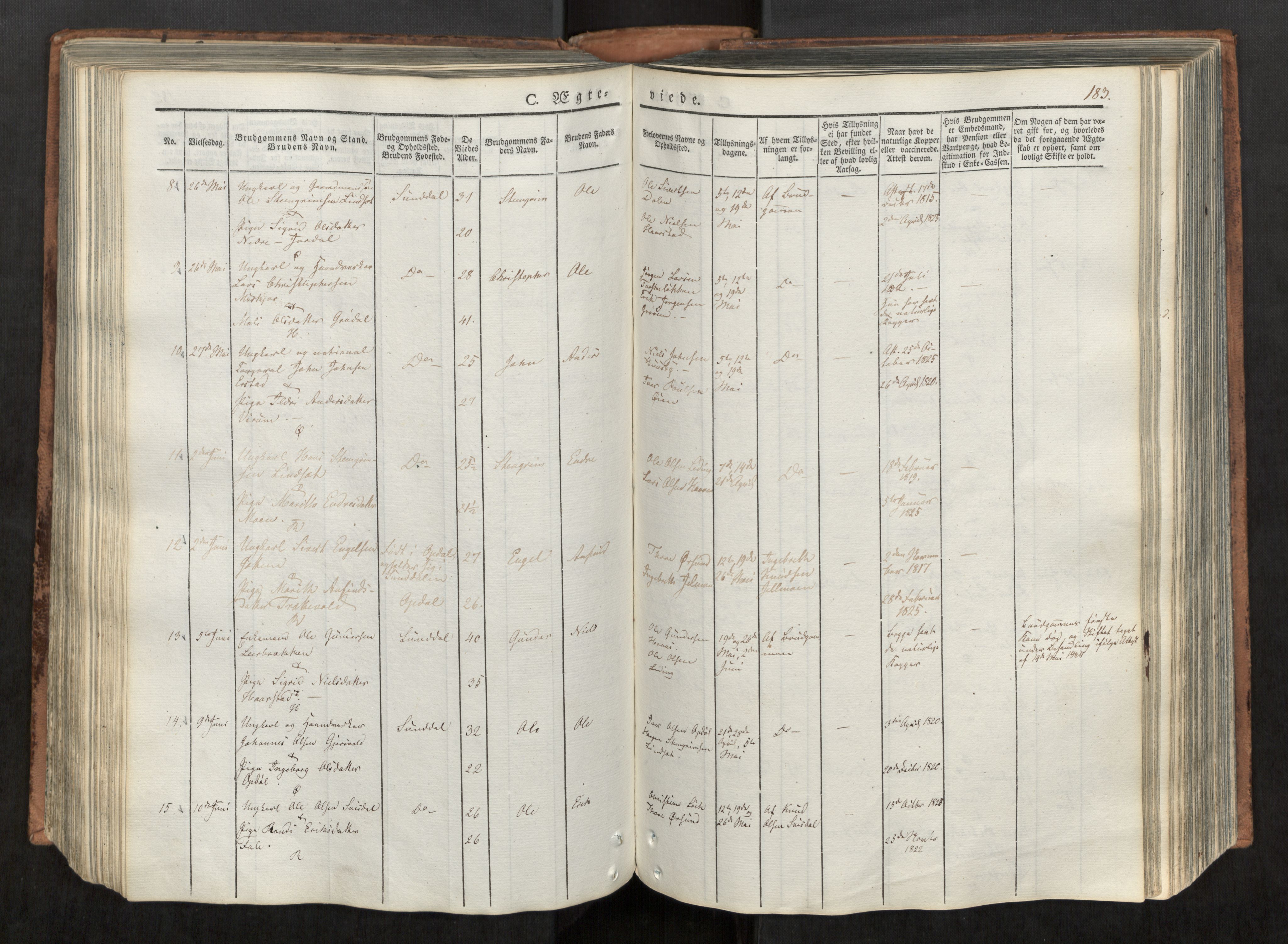Ministerialprotokoller, klokkerbøker og fødselsregistre - Møre og Romsdal, SAT/A-1454/590/L1012: Parish register (official) no. 590A04, 1832-1846, p. 183