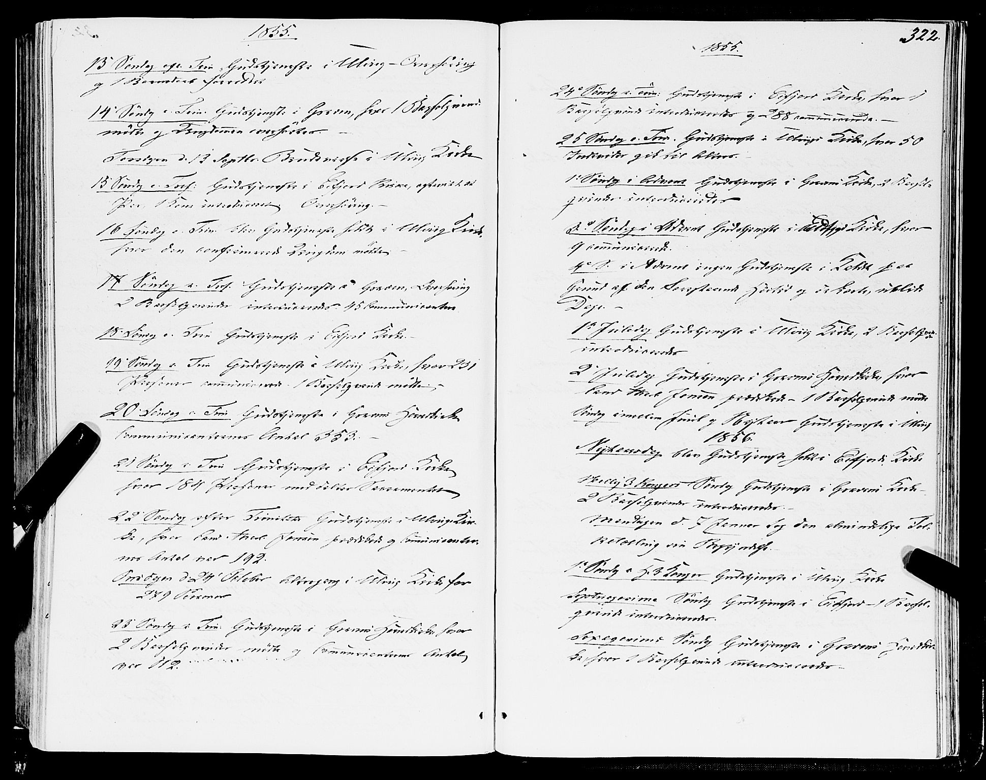 Ulvik sokneprestembete, SAB/A-78801/H/Haa: Parish register (official) no. A 13, 1853-1863, p. 322