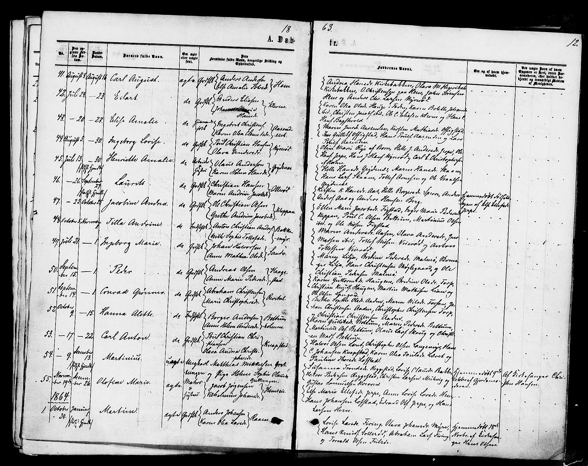 Våle kirkebøker, SAKO/A-334/F/Fa/L0010: Parish register (official) no. I 10, 1861-1877, p. 12