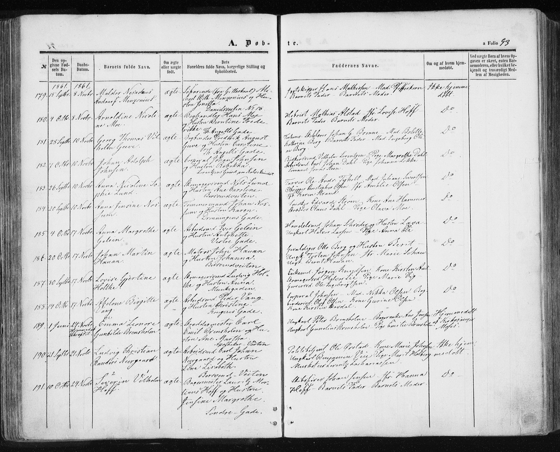 Ministerialprotokoller, klokkerbøker og fødselsregistre - Sør-Trøndelag, SAT/A-1456/601/L0053: Parish register (official) no. 601A21, 1857-1865, p. 93