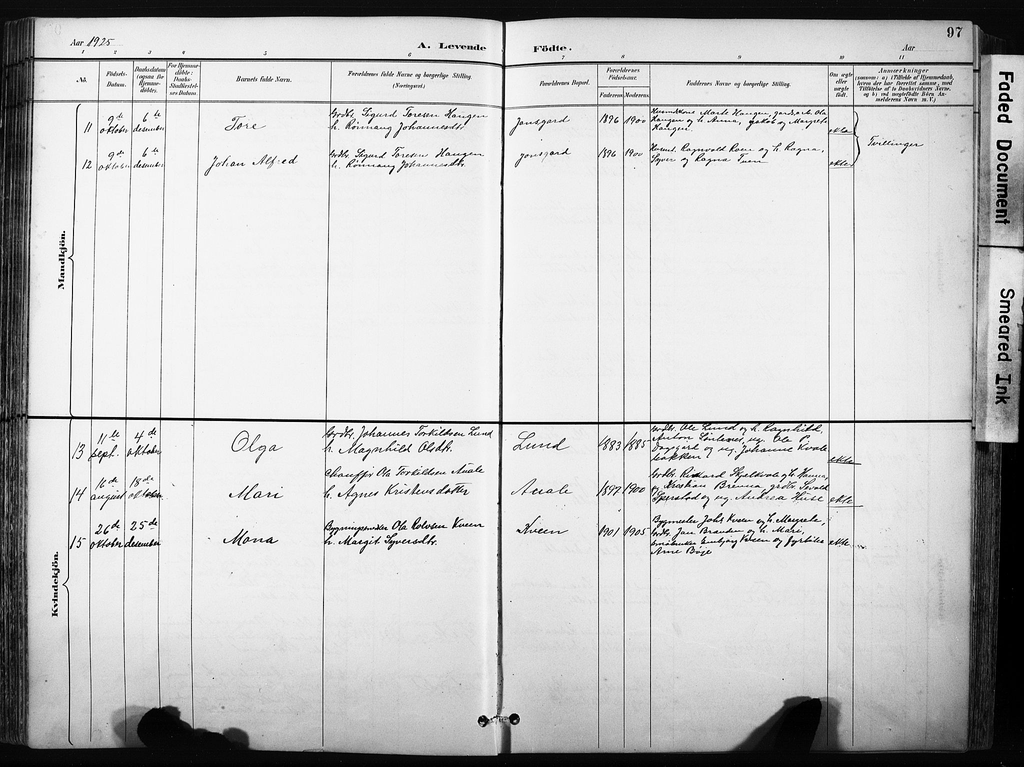 Skjåk prestekontor, AV/SAH-PREST-072/H/Ha/Hab/L0003: Parish register (copy) no. 3, 1893-1932, p. 97