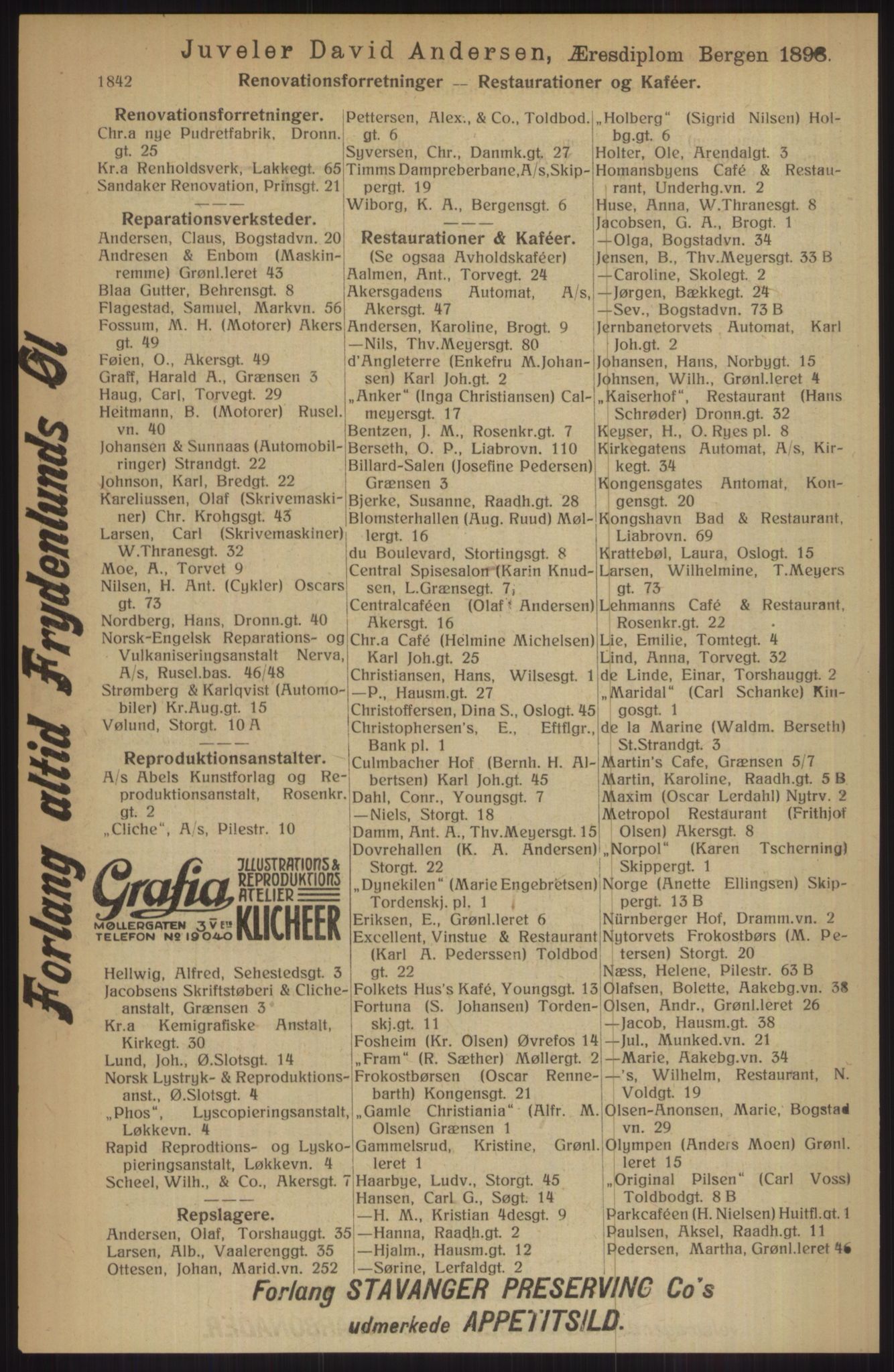 Kristiania/Oslo adressebok, PUBL/-, 1914, p. 1842